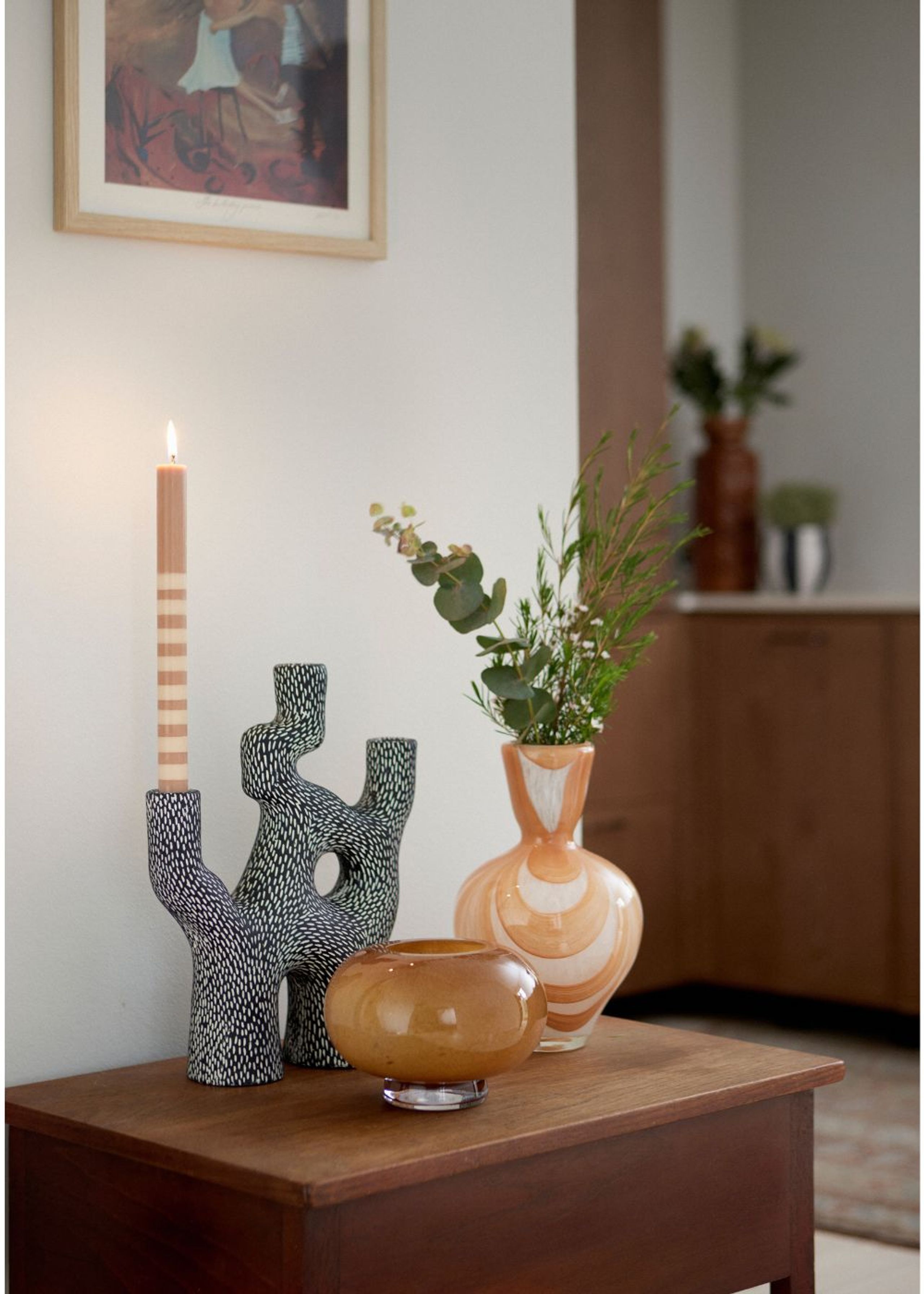 Bahne - Svícen - Candle Holder W. Speckle - Black - 3 candles