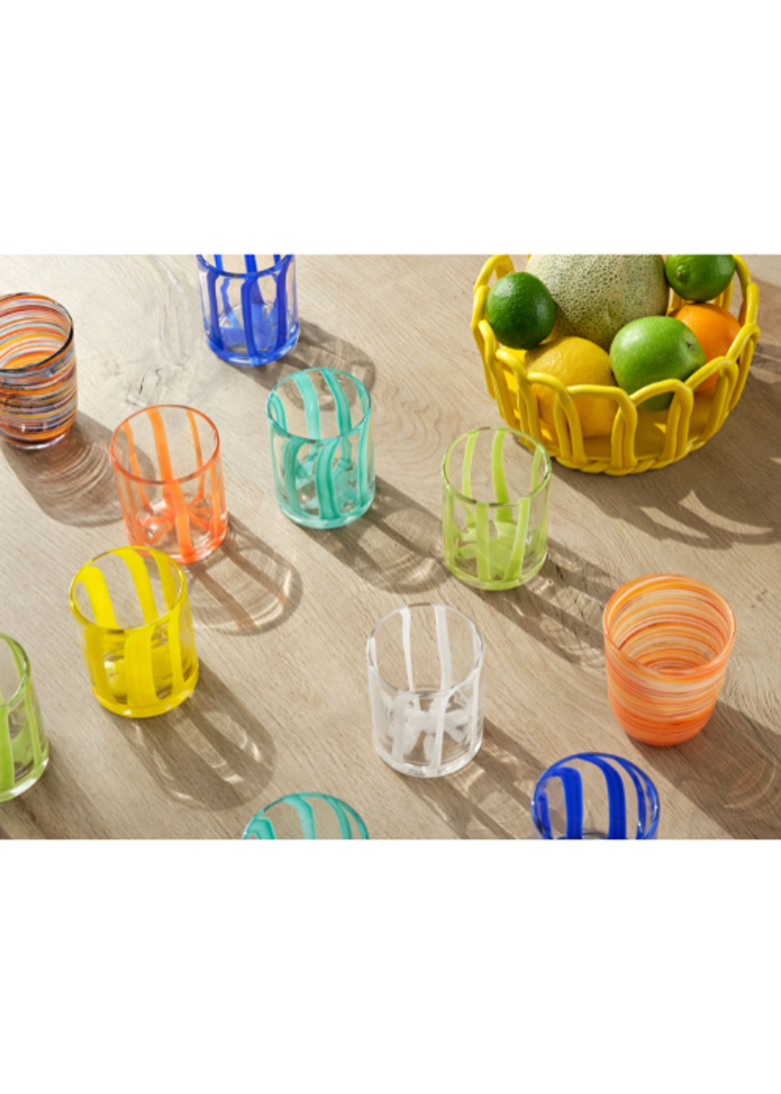 Bahne - Glas - Tumbler W. Color Stripes - Orange