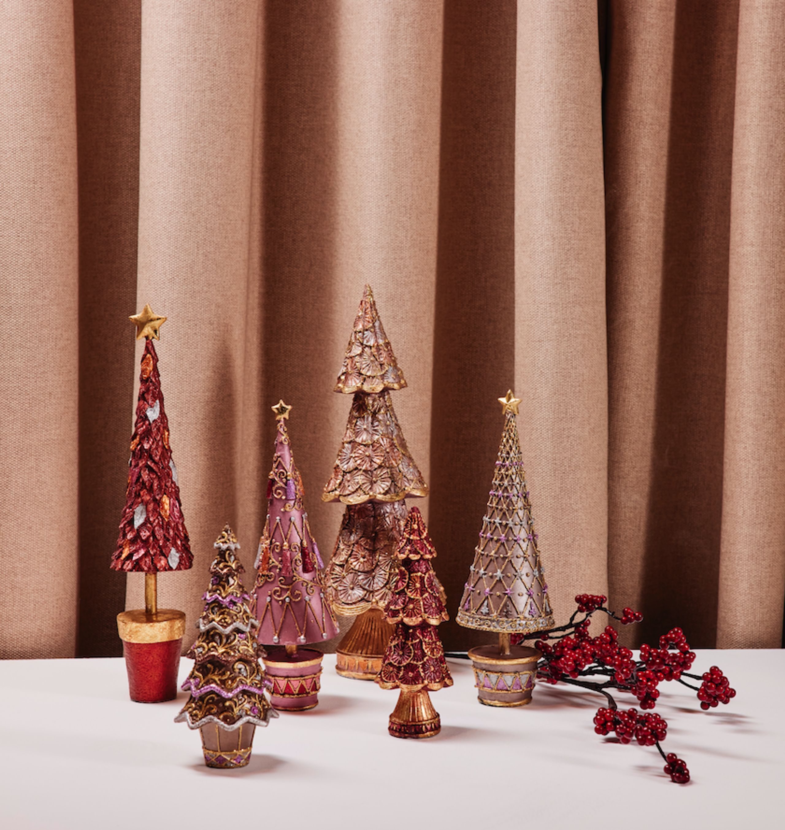 Bahne - Weihnachtsschmuck - Christmas trees - Bahne - Christmas tree cone ribbed bas - Rose/Gold