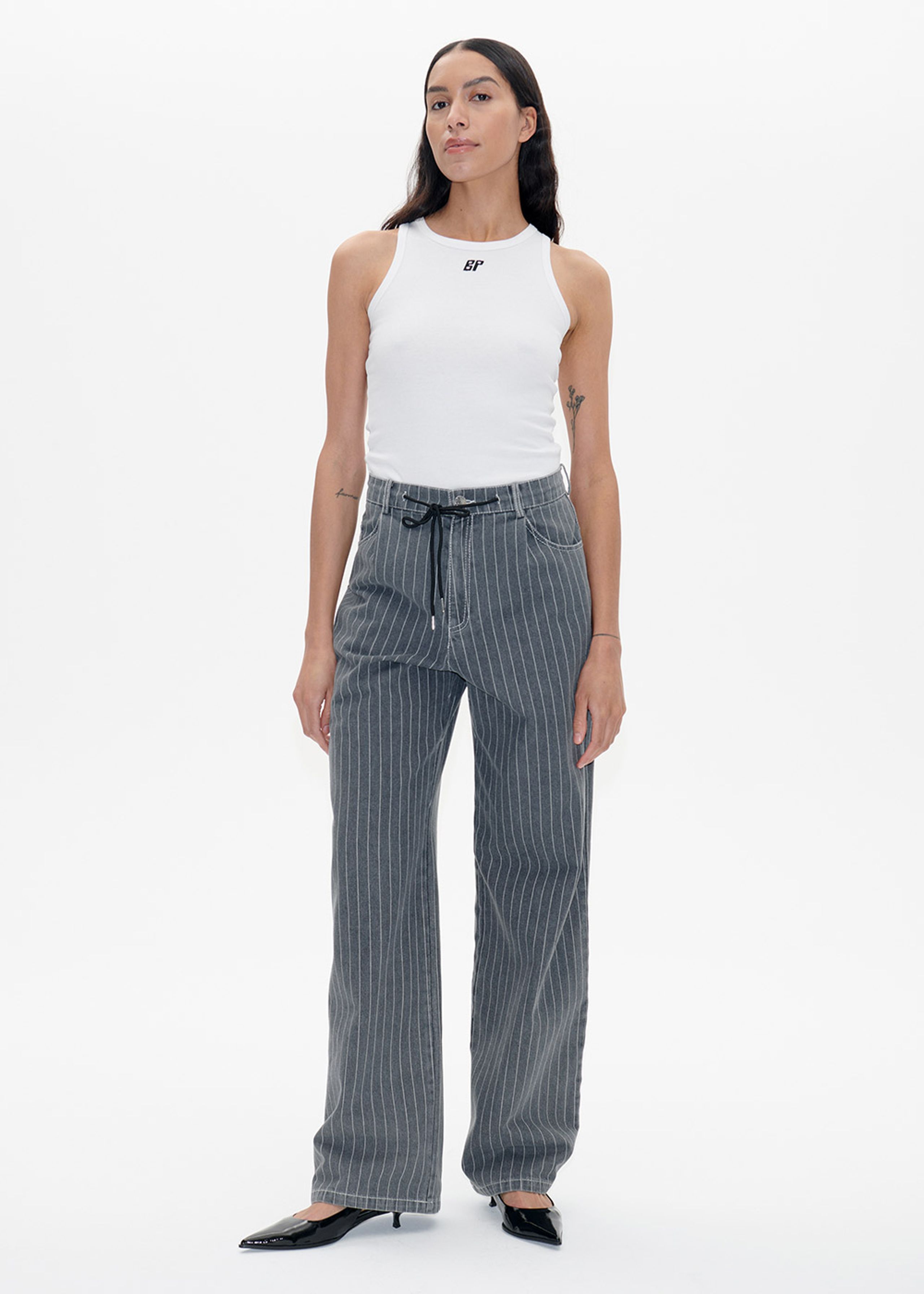 Baum und Pferdgarten - Pants - Nanny - Grey Pinstripe Denim