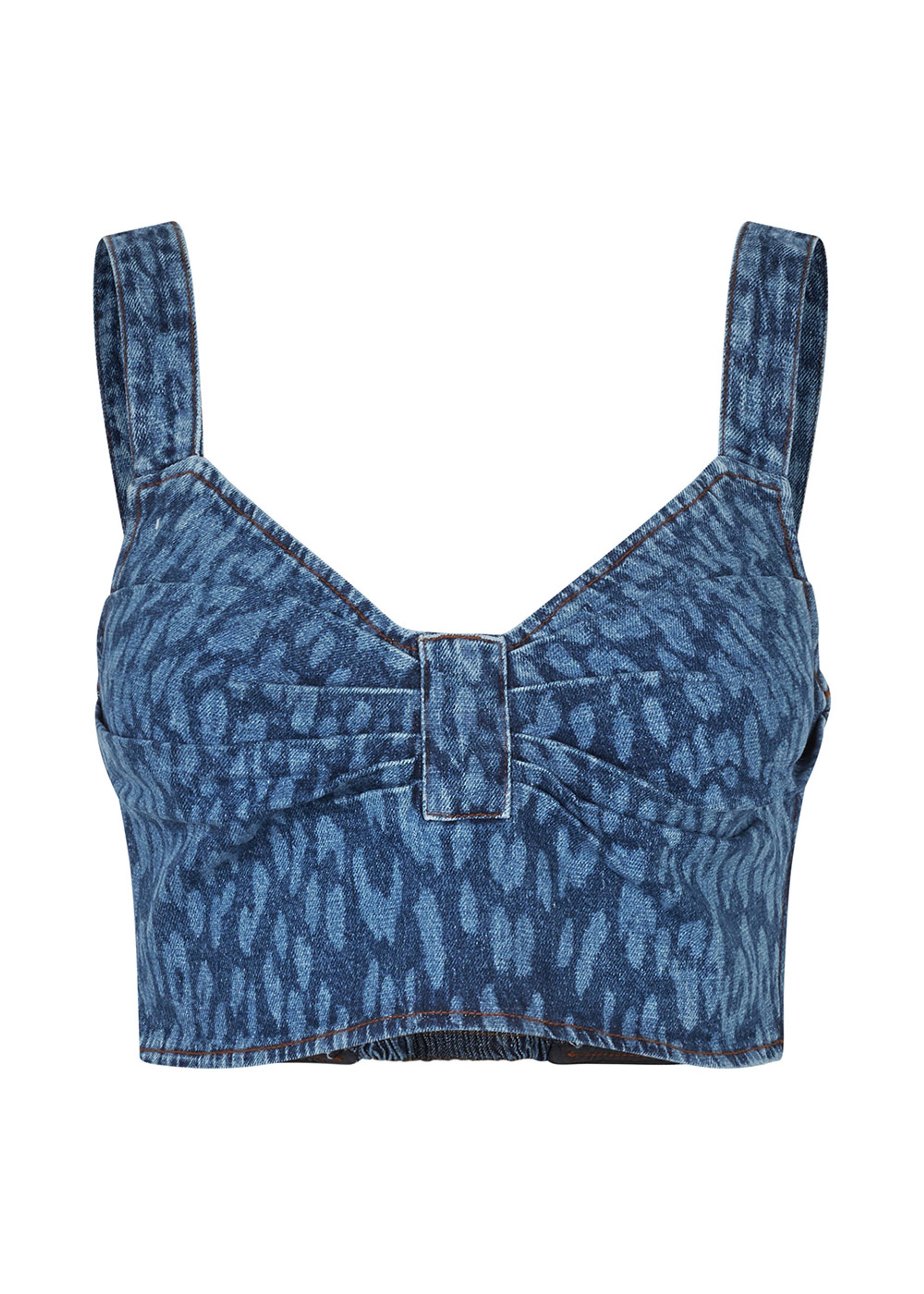 Baum und Pferdgarten - Top - Mekira - Leopard Vintage Blue