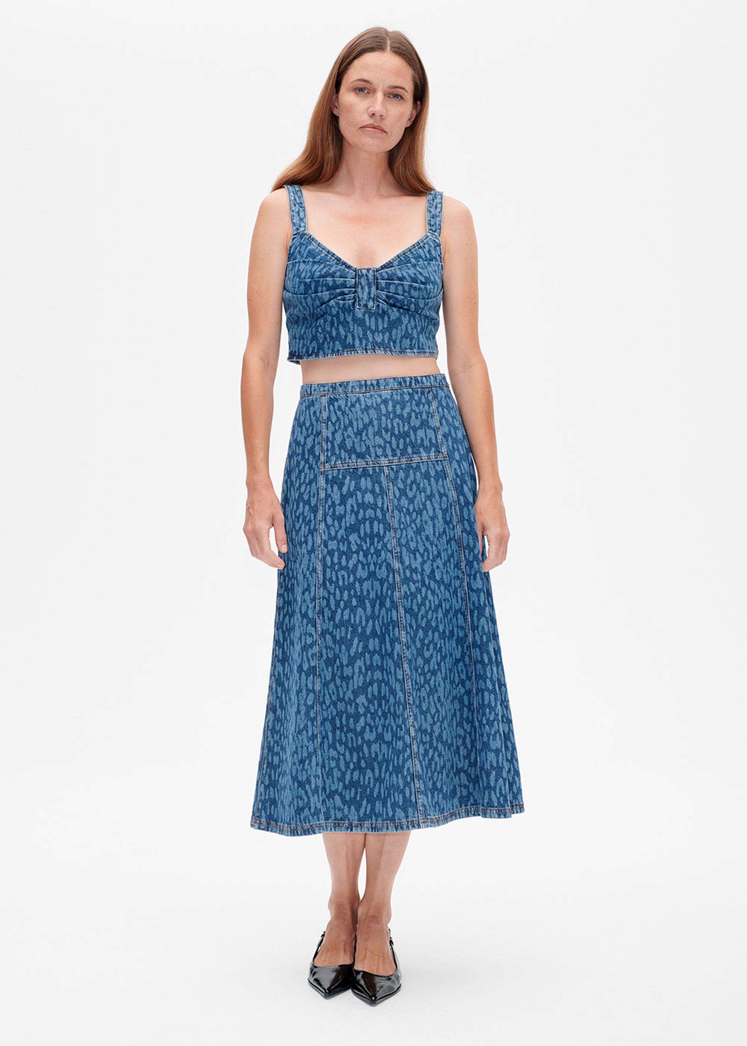 Baum und Pferdgarten - Top - Mekira - Leopard Vintage Blue