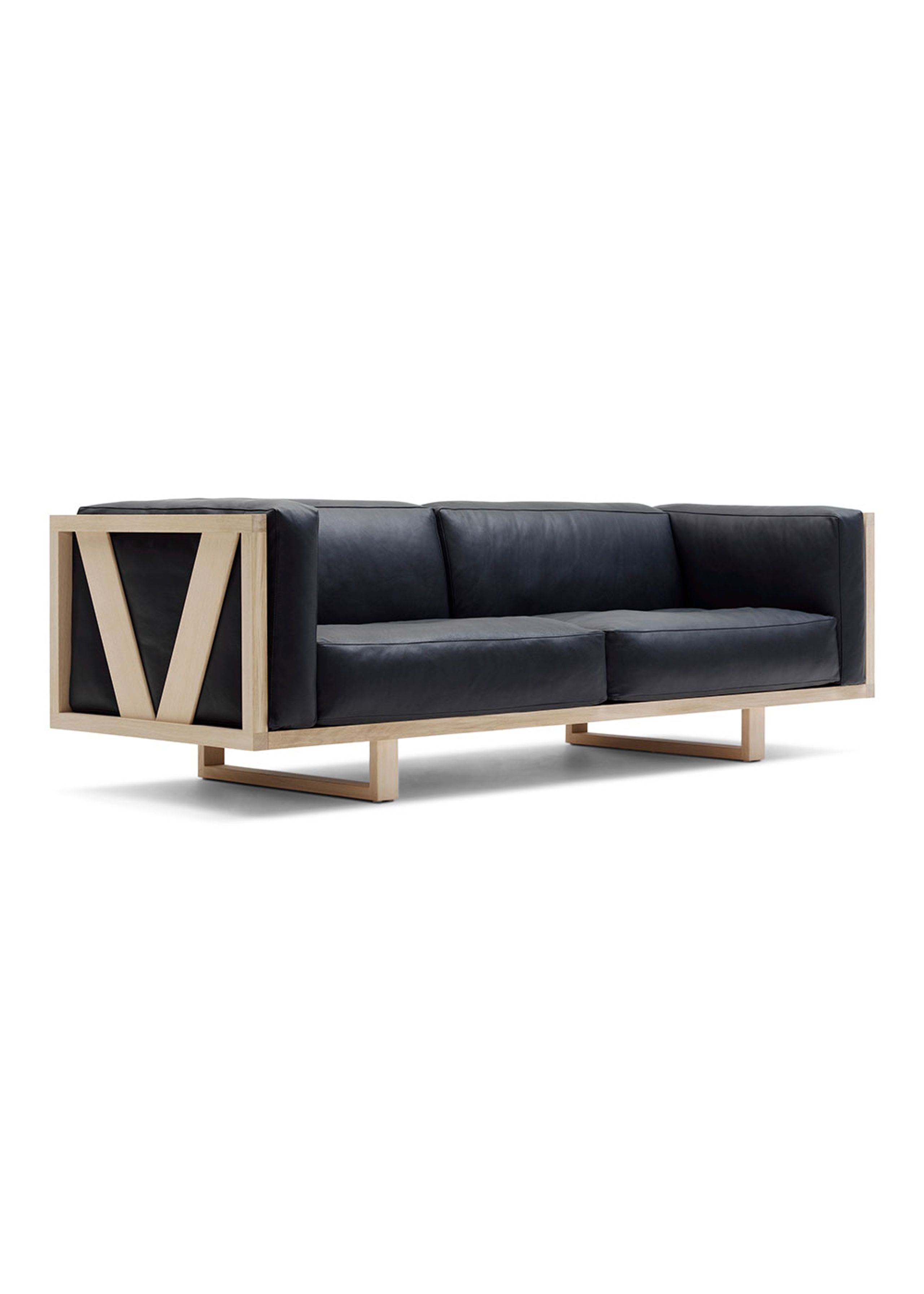 Bernstorffsminde - 3-Personen-Sofa - Frame 3 Seater Sofa - Standard Leather - Black