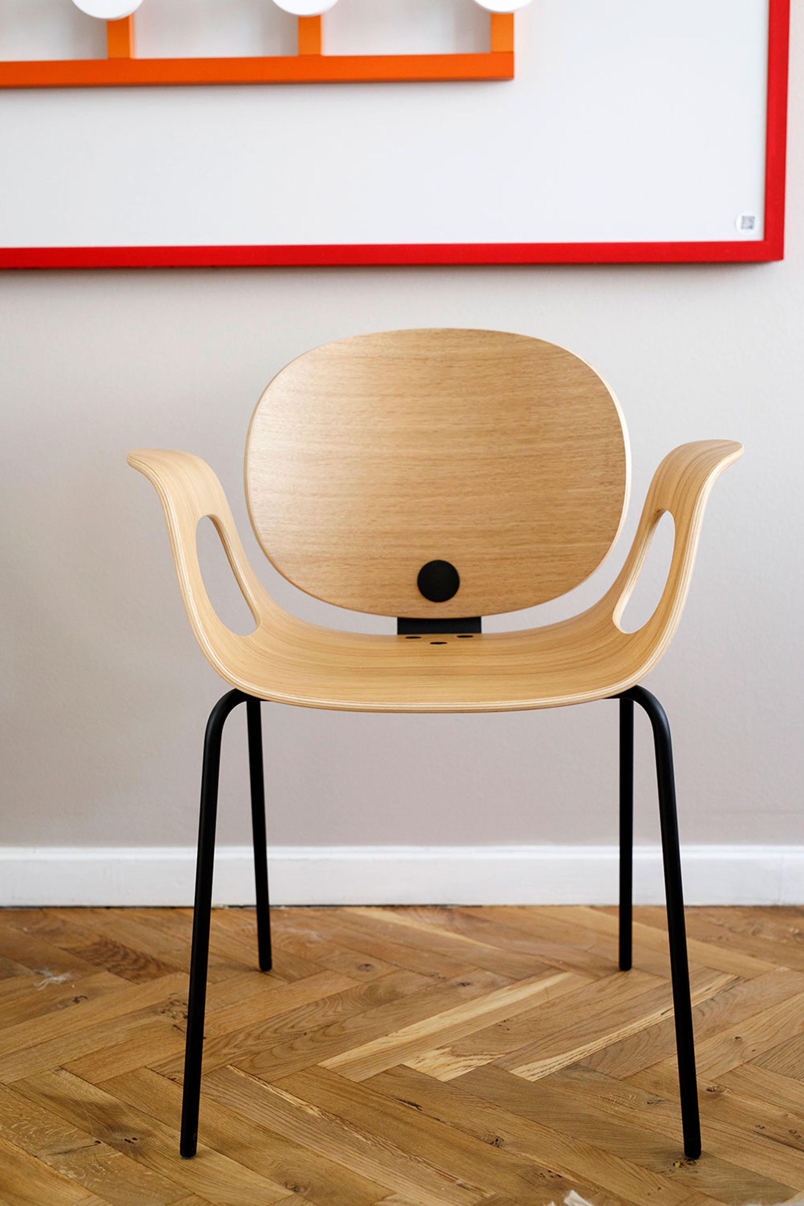 Bernstorffsminde - Dining chair - Taco Armchair - Stackable Chair - Oak Veneer With Clear Lacquer