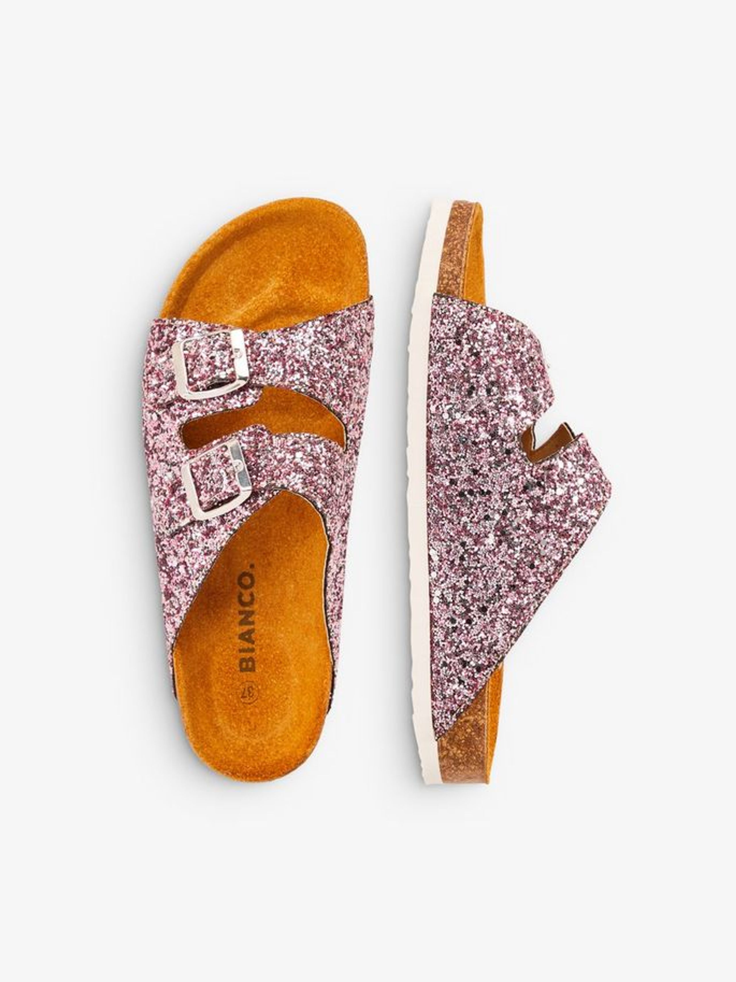 Bianco - Sandals - Betricia Buckle Sandal - Pink/Light Pink Sequins