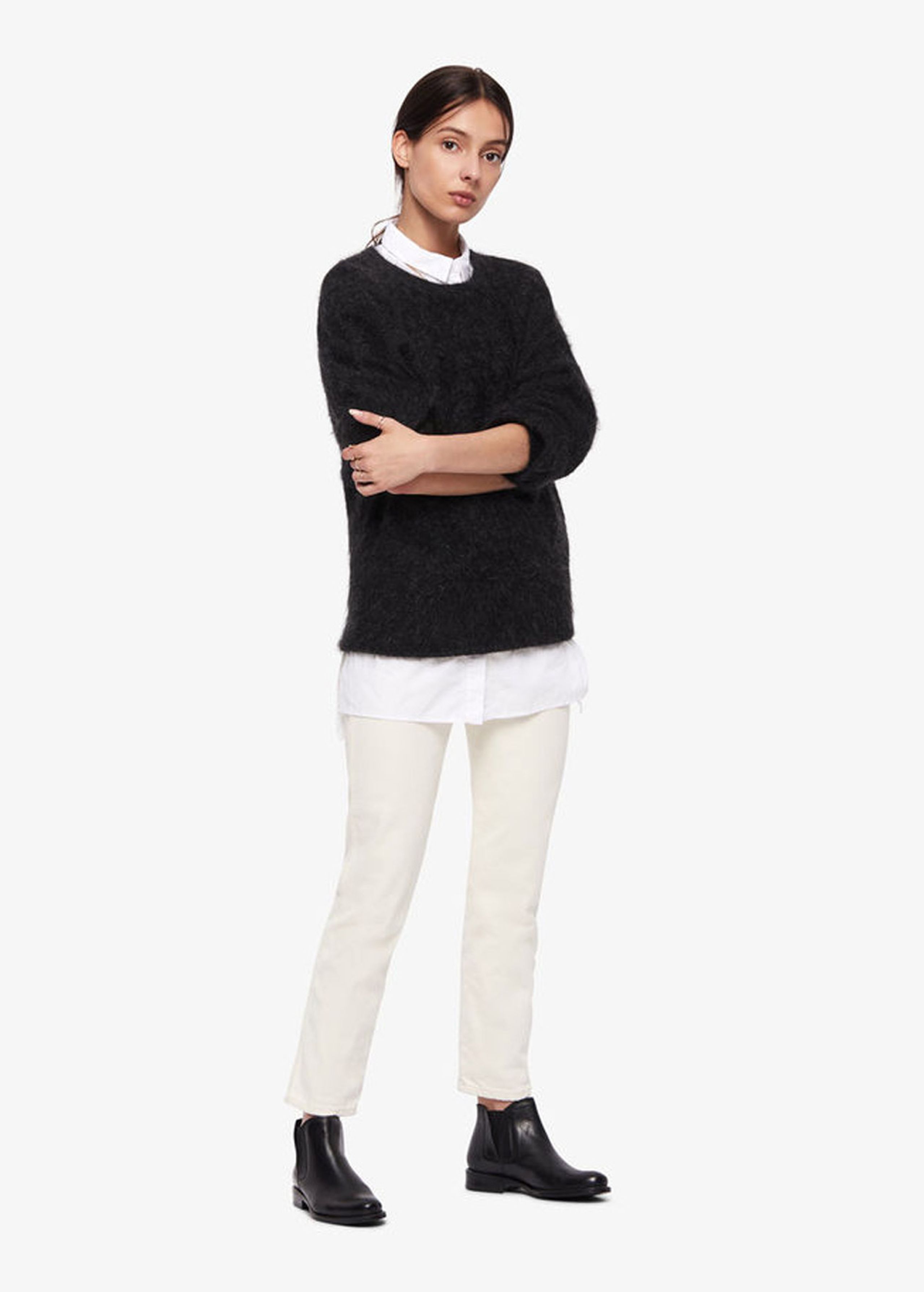 Bianco - Boots - V-Split Leather Boots - Black