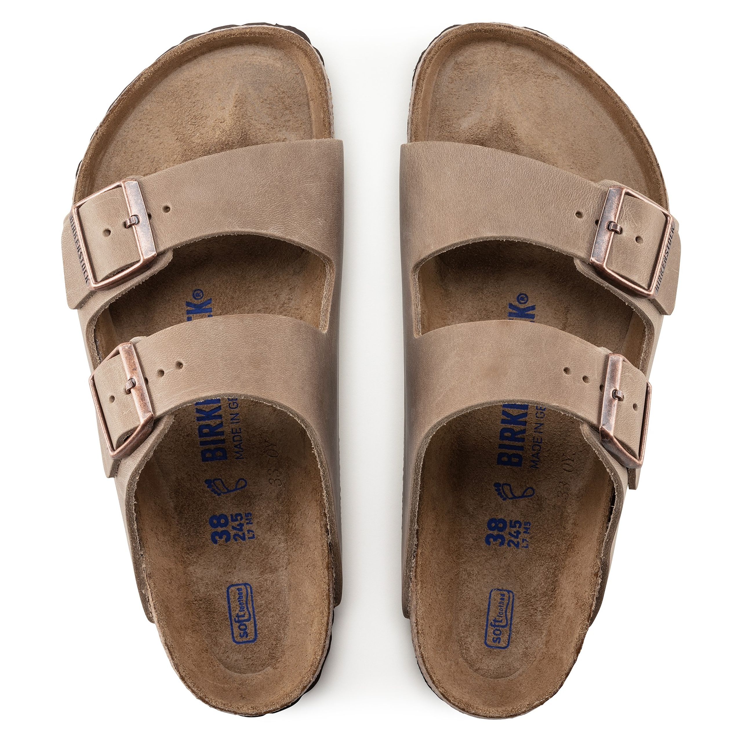 Birkenstock - Sandals - Arizona SFB Oiled NU Leather - Tabacco Brown - Oiled
