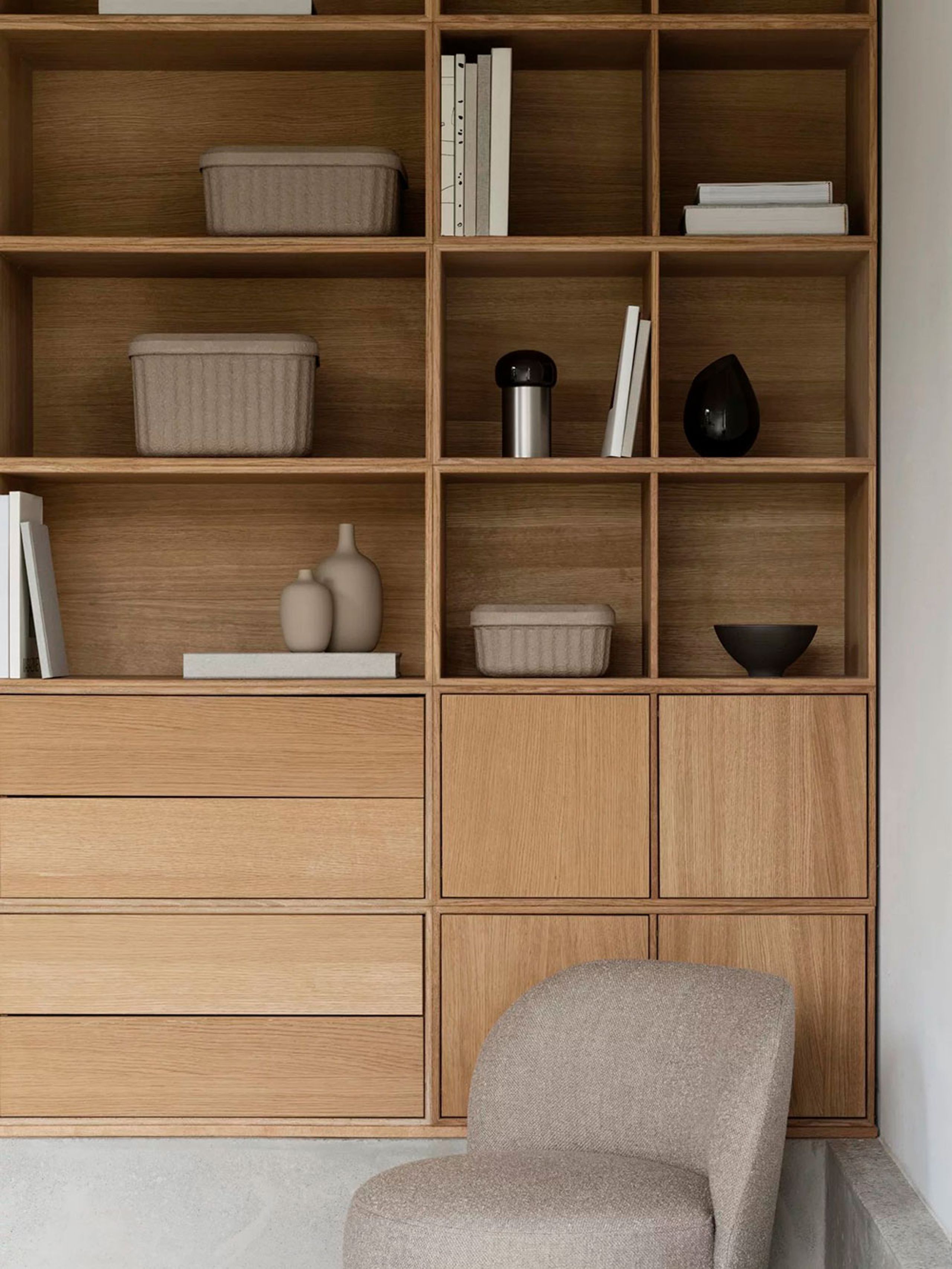 Blomus - Box - Redo Moulded Paper Pulp Boxes - Set of 2 - Large - Sand-colored