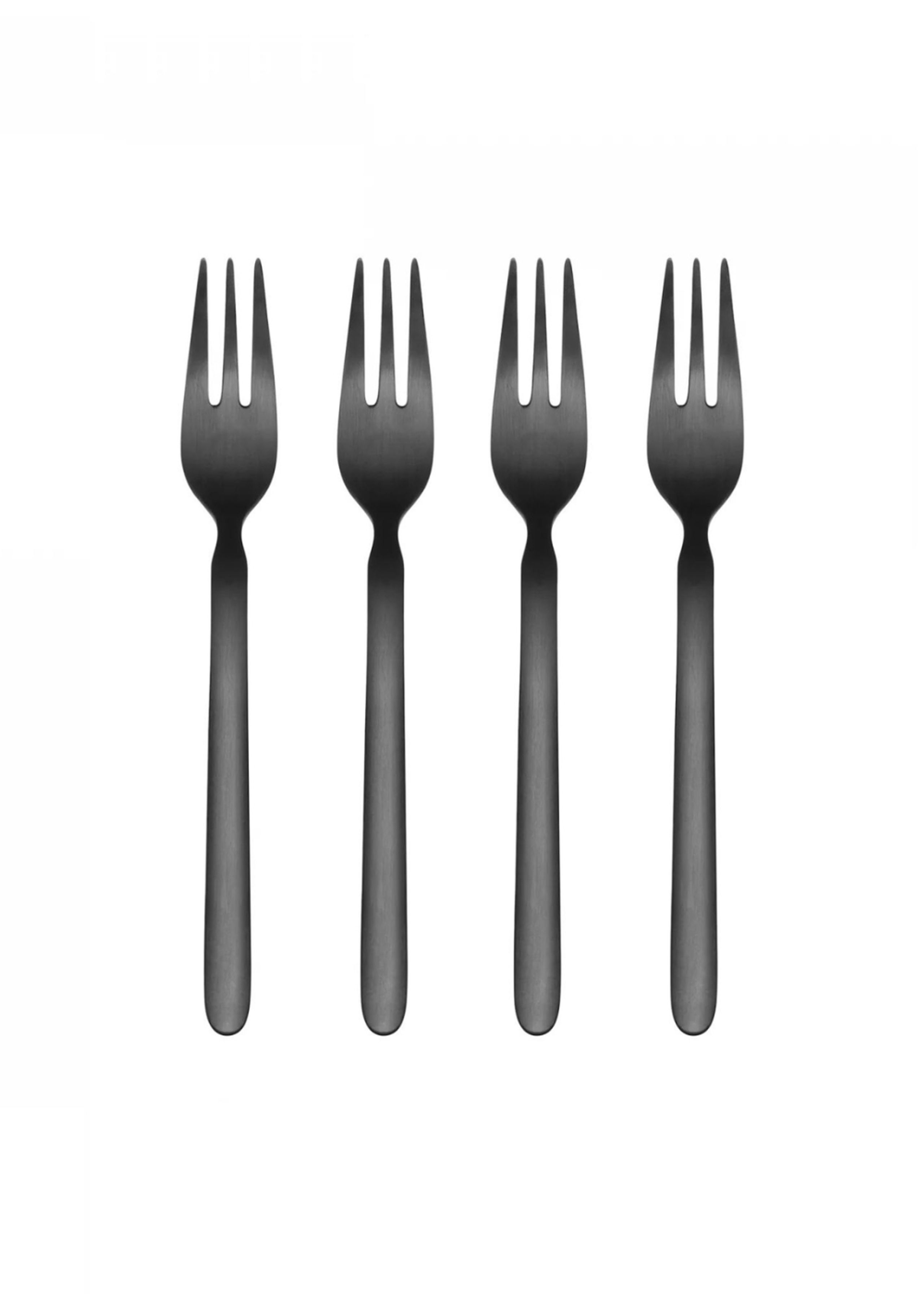 Blomus - Cutlery - Stella - Set Of 4 Cake Forks - Black
