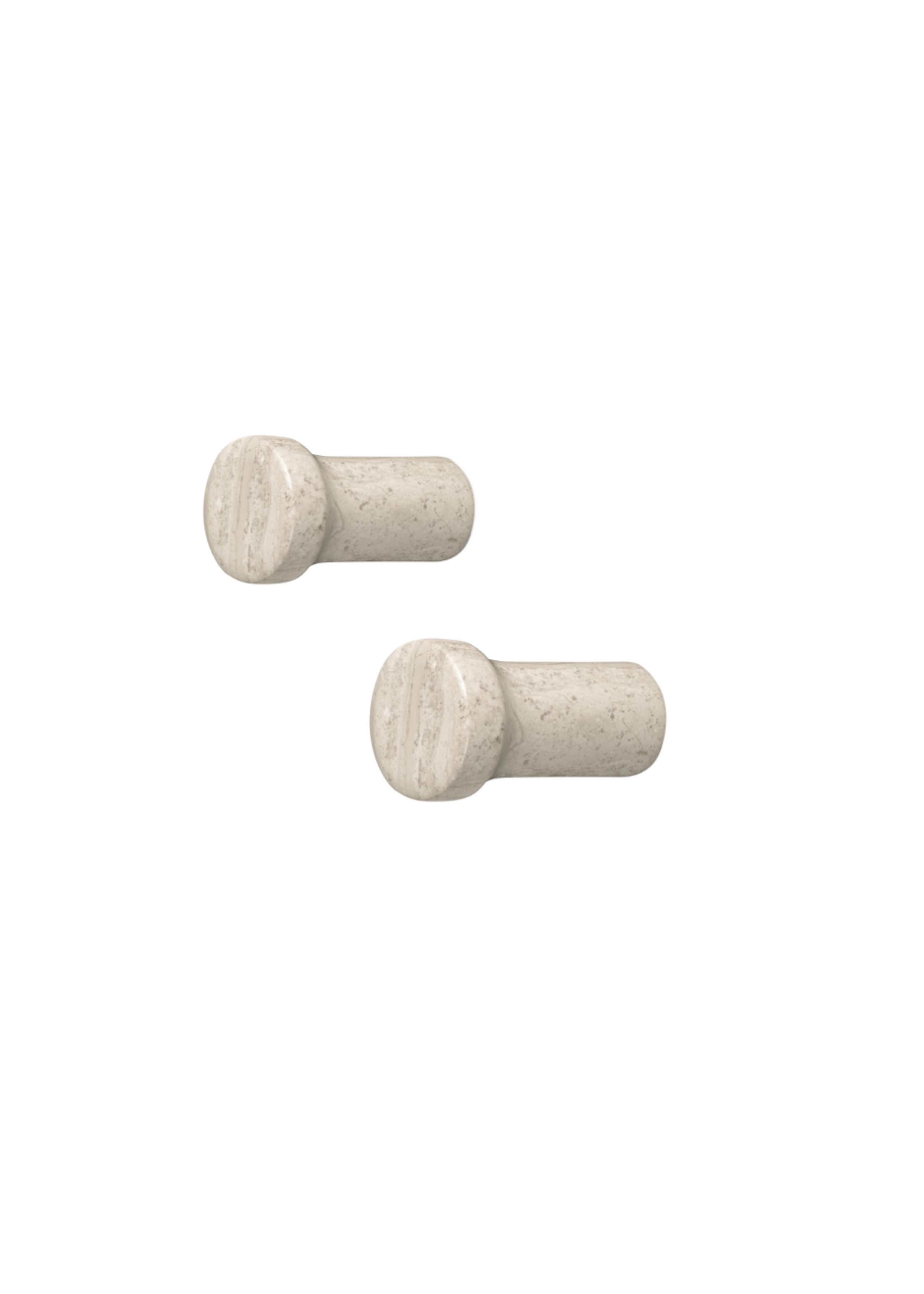 Blomus - Cintres - Lamura Set of 2 Marble Wall Hooks - Mourning Dove