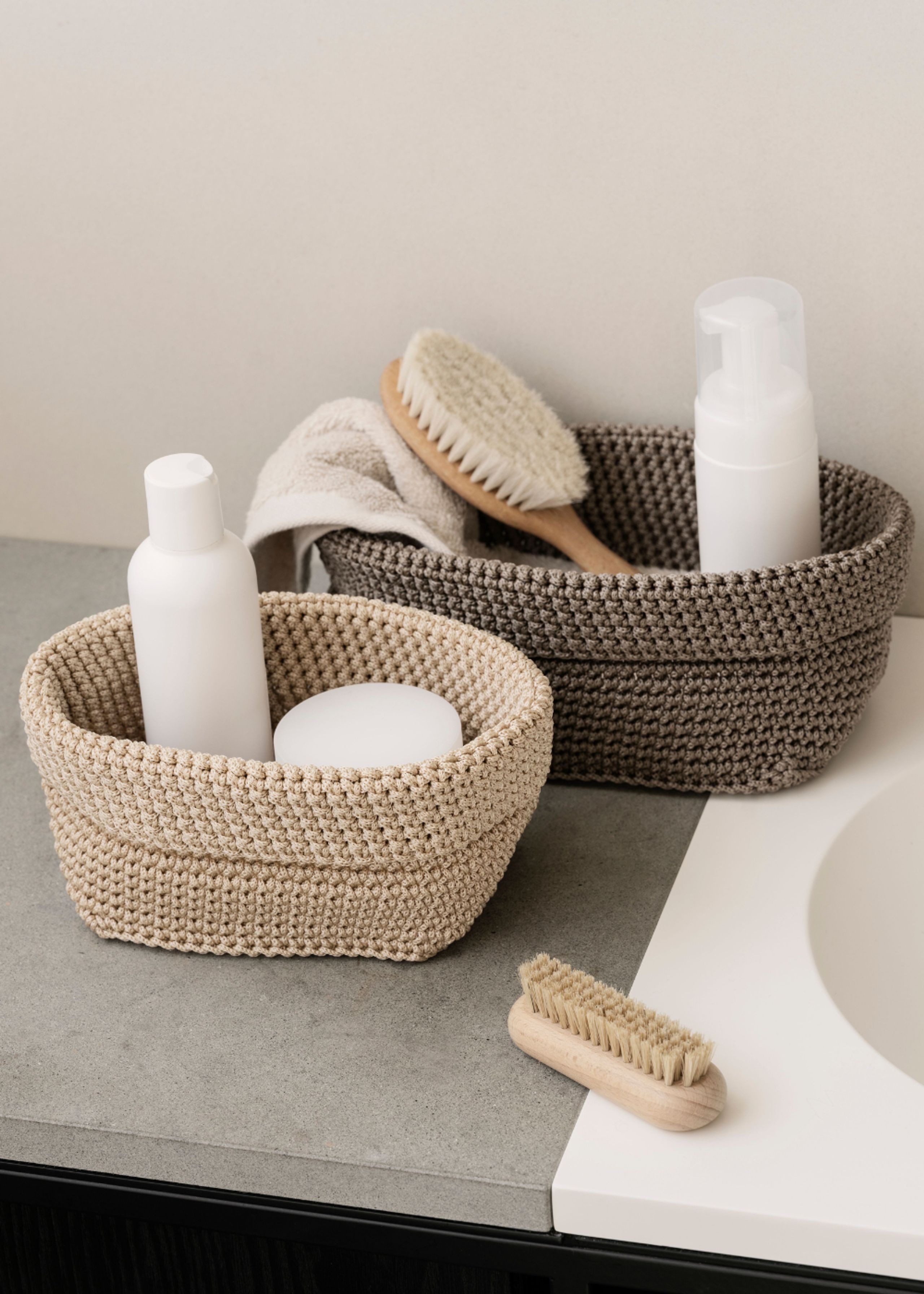 Blomus - Basket - Tela - Crochet basket - Moonbeam - Medium