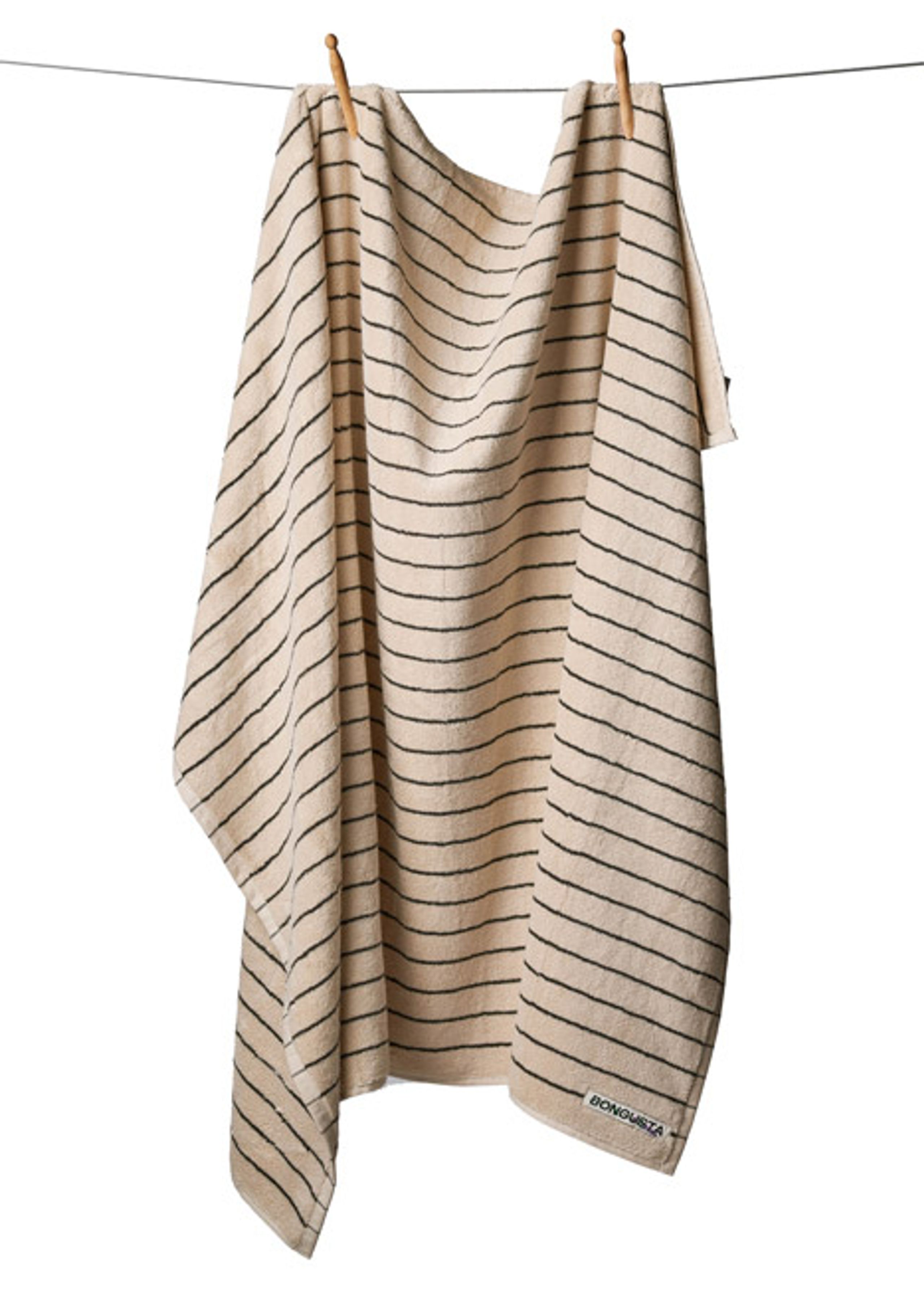 Bongusta - Bath towel - Naram Bath Sheets - Creme & Ink