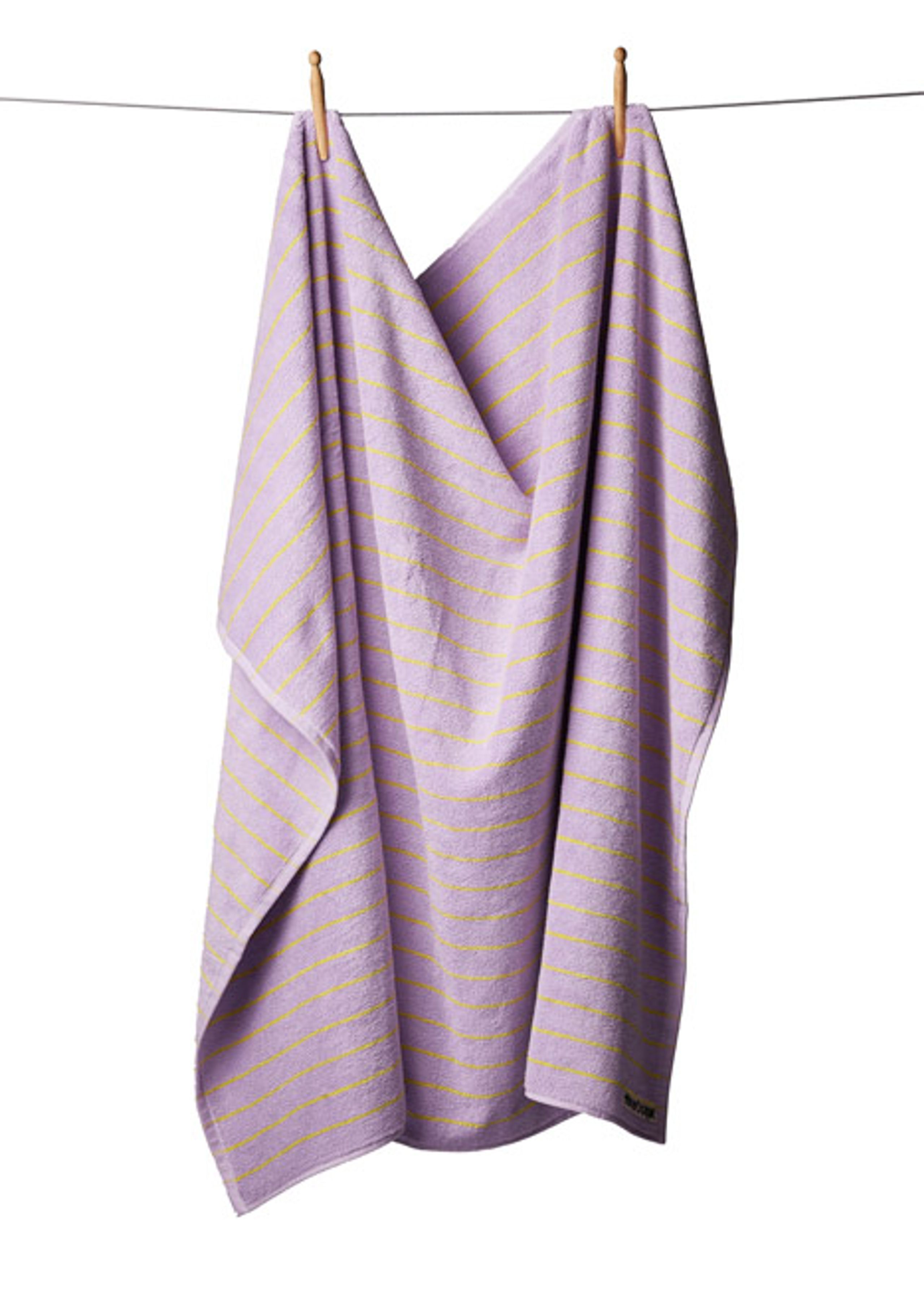Bongusta - Bath towel - Naram Bath Sheets - Lilac & Neon Yellow