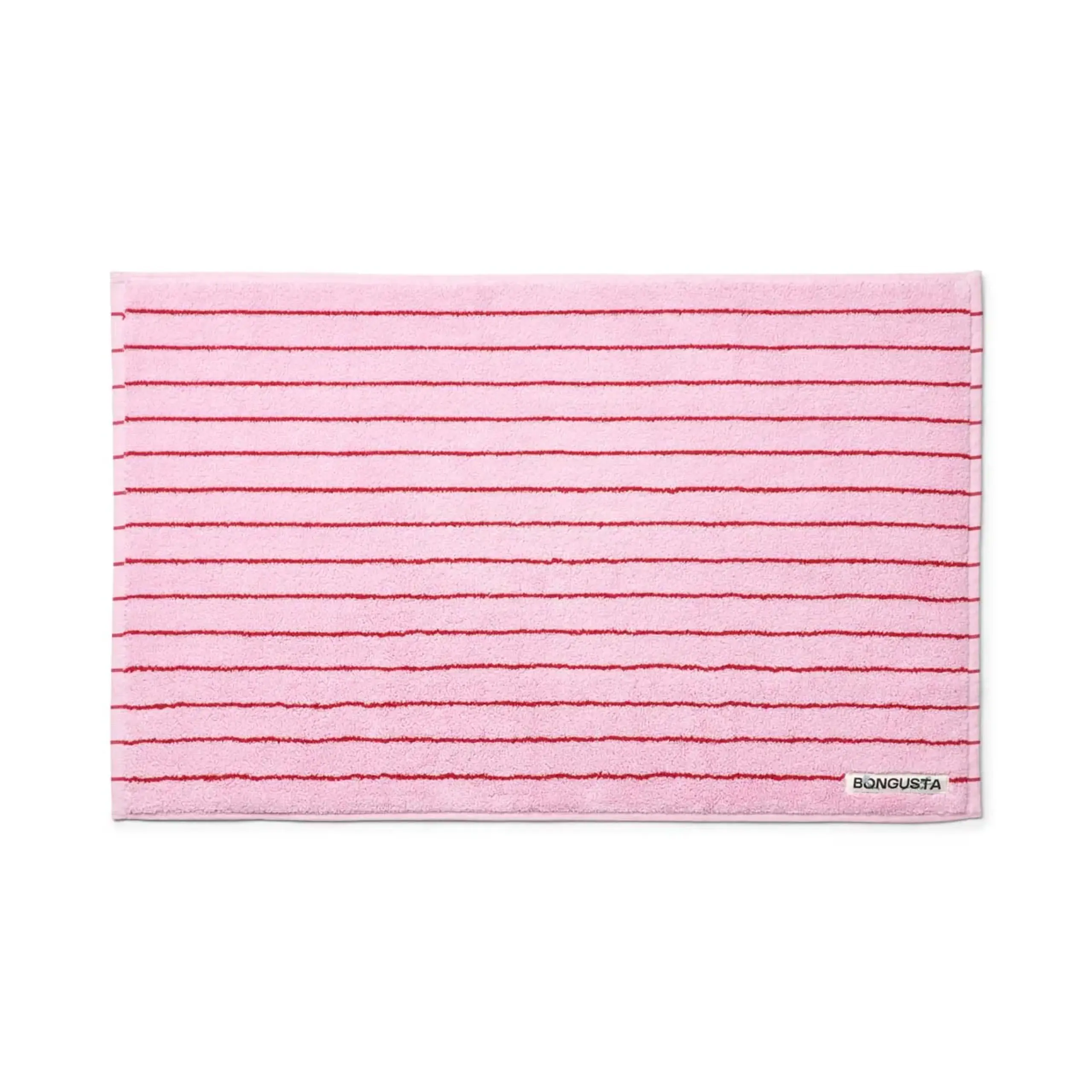 Bongusta - Tapete de banho - Naram Bath Mat - baby pink & ski patrol red (thin stripe)