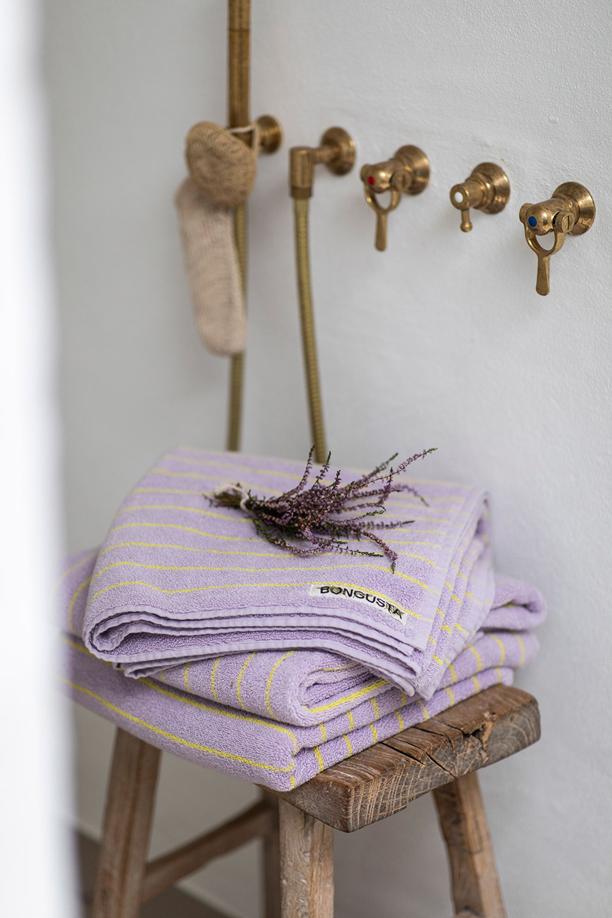 Bongusta - Towel - Naram Towels - Lilac / Neon Yellow
