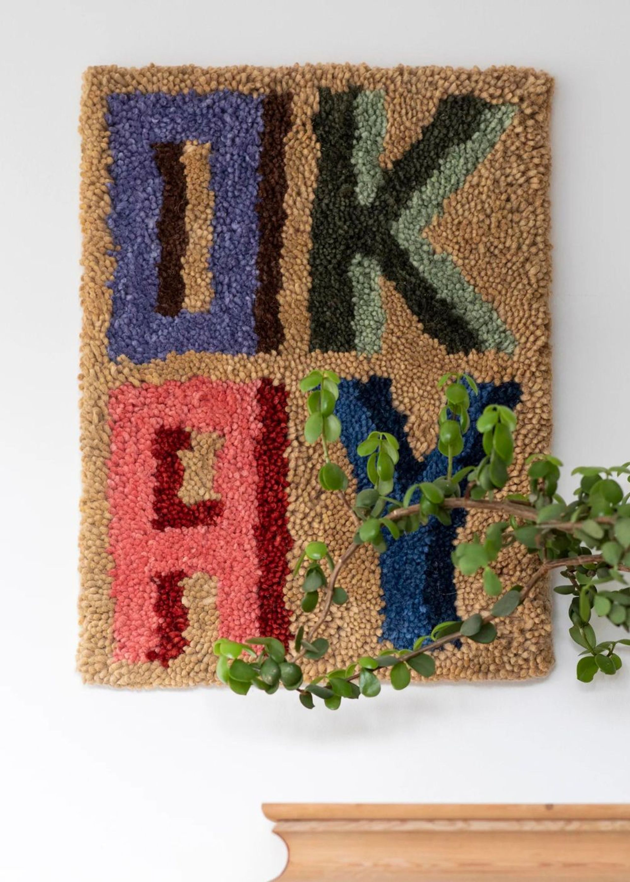 Bongusta - Koc - 4 Letter Rug - OKAY - Blue, Green & Rose