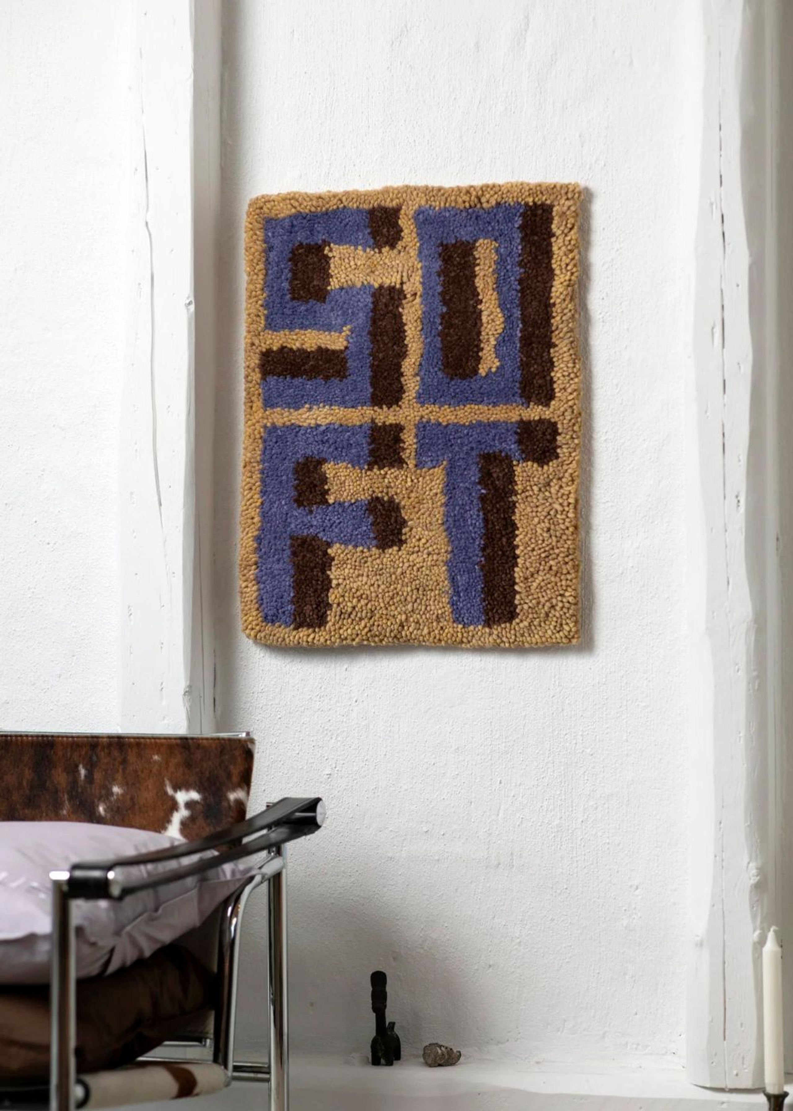 Bongusta - Blanket - 4 Letter Rug - SOFT - Blue & Brown