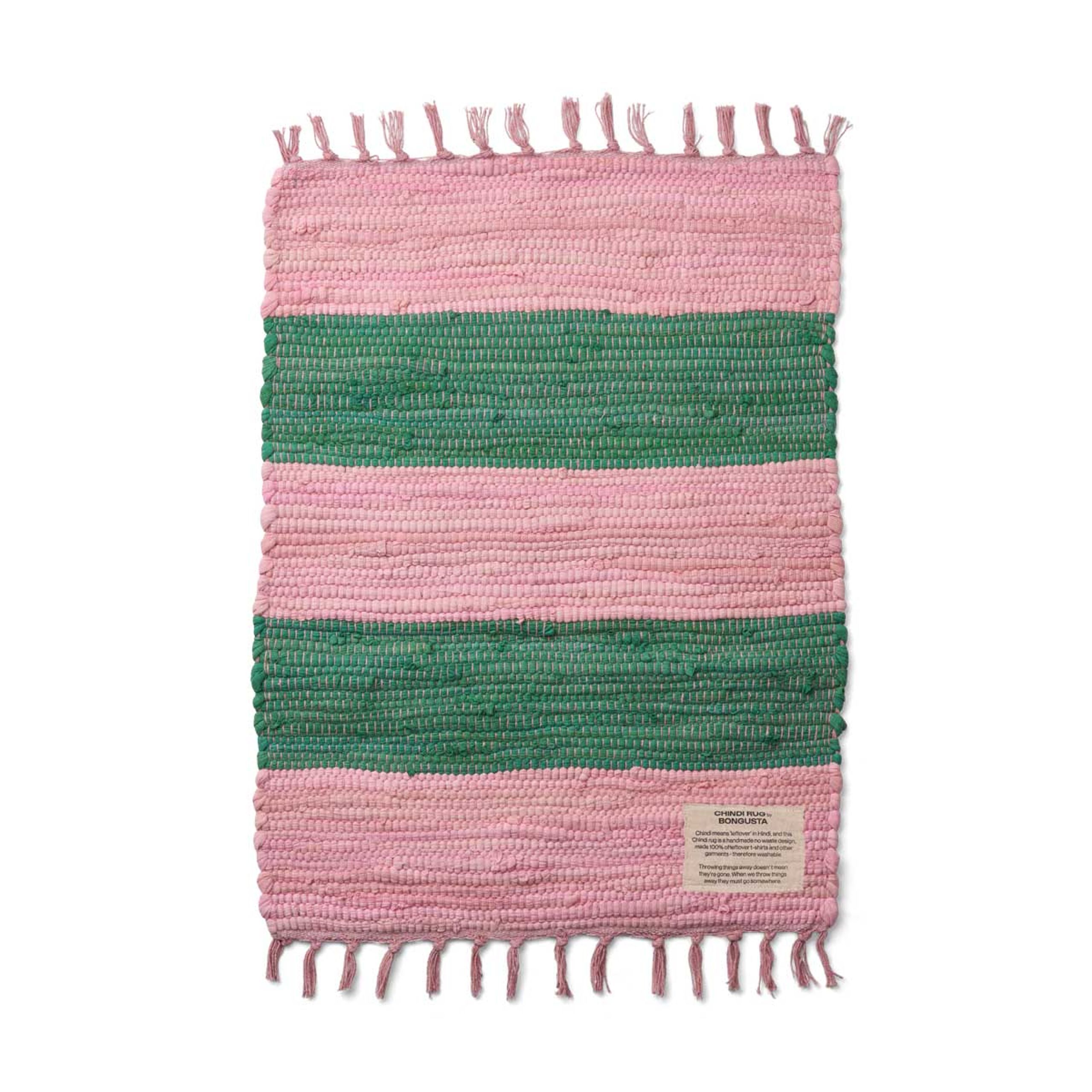 Bongusta - Blanket - Chindi Rug - pink & grass