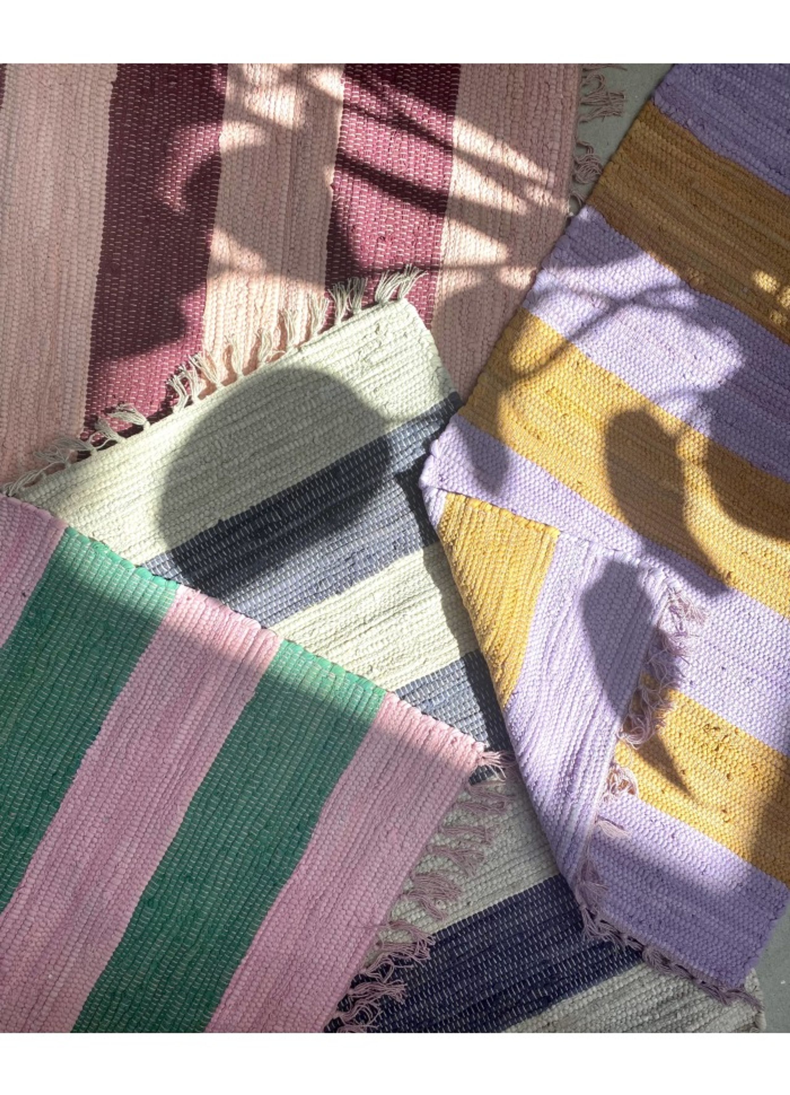 Bongusta - Blanket - Chindi Rug - pink & grass