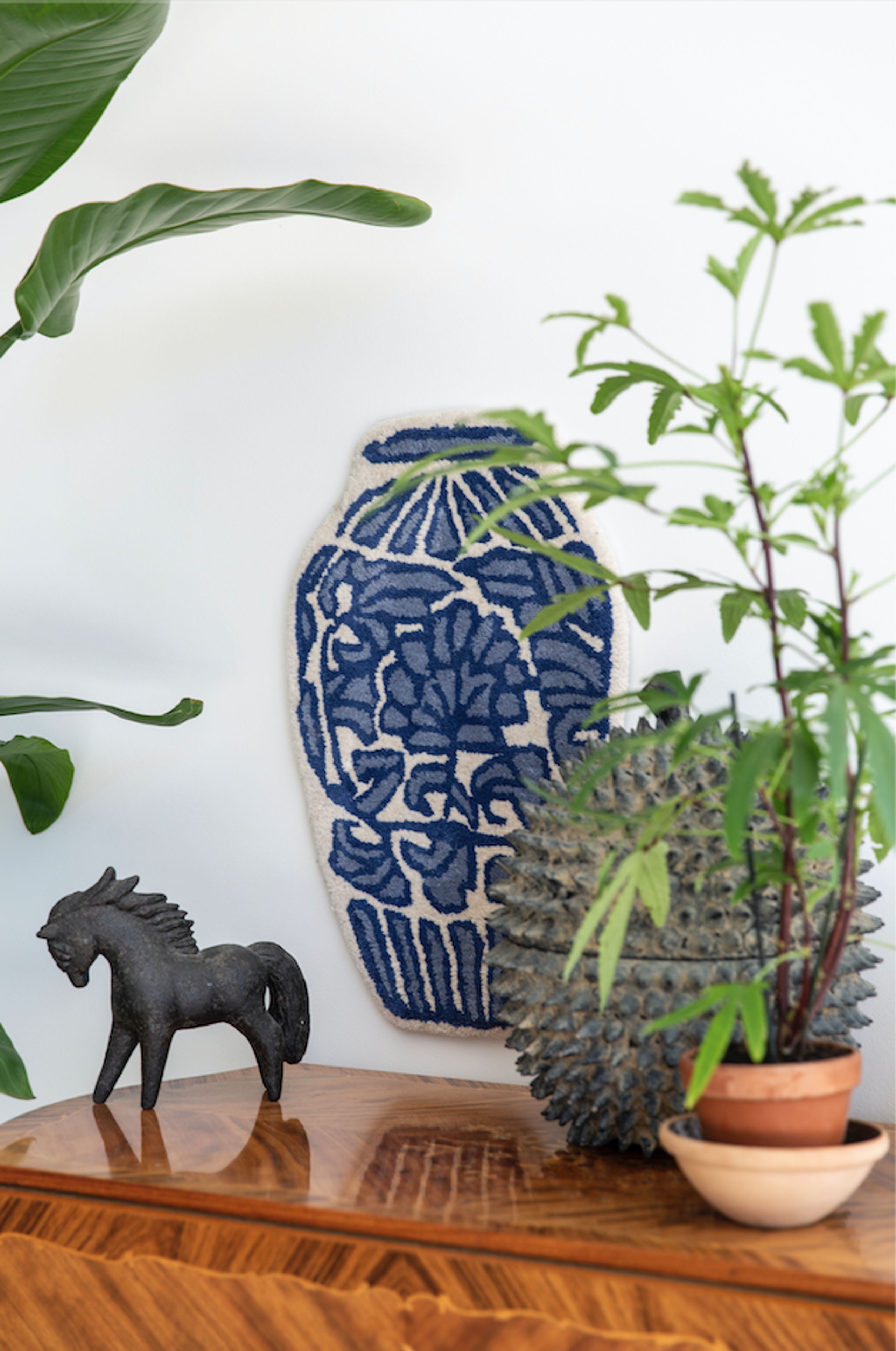 Bongusta - Decke - Ming Vase - Blue & Beige