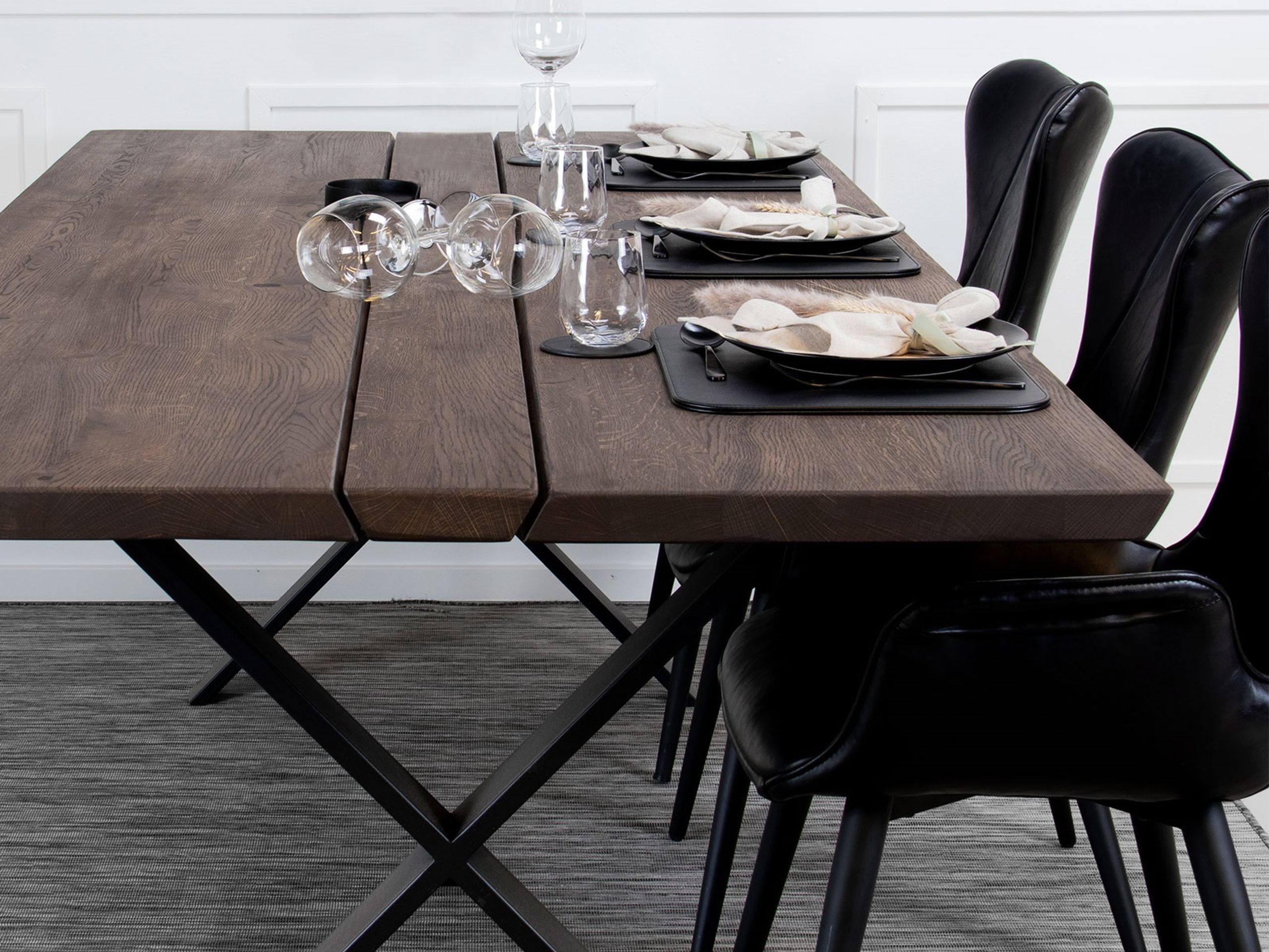  - Table Legs - Slim X Base - Black