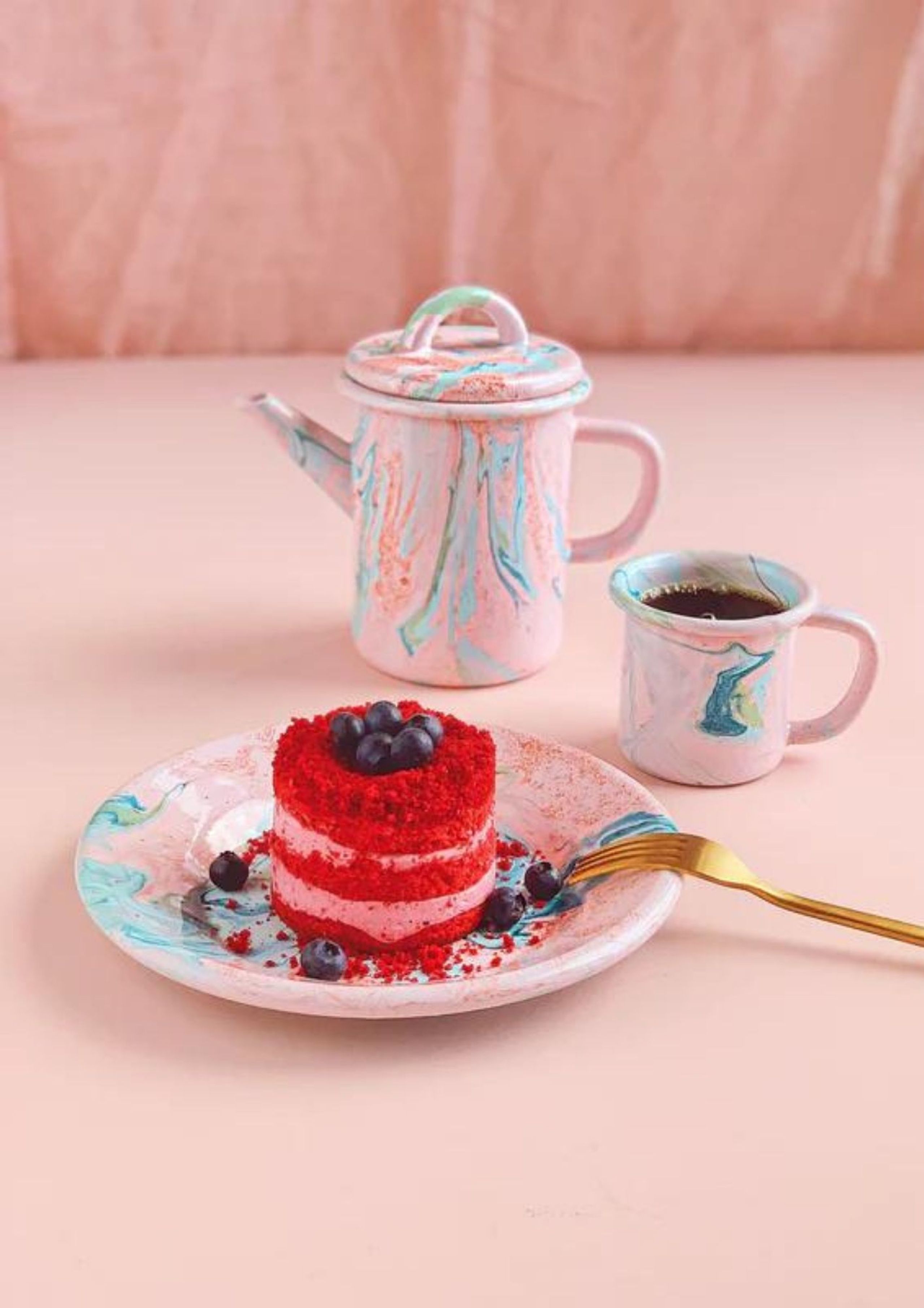 BORNN - Placa - NEW MARBLE - Plate - Medium, Blush