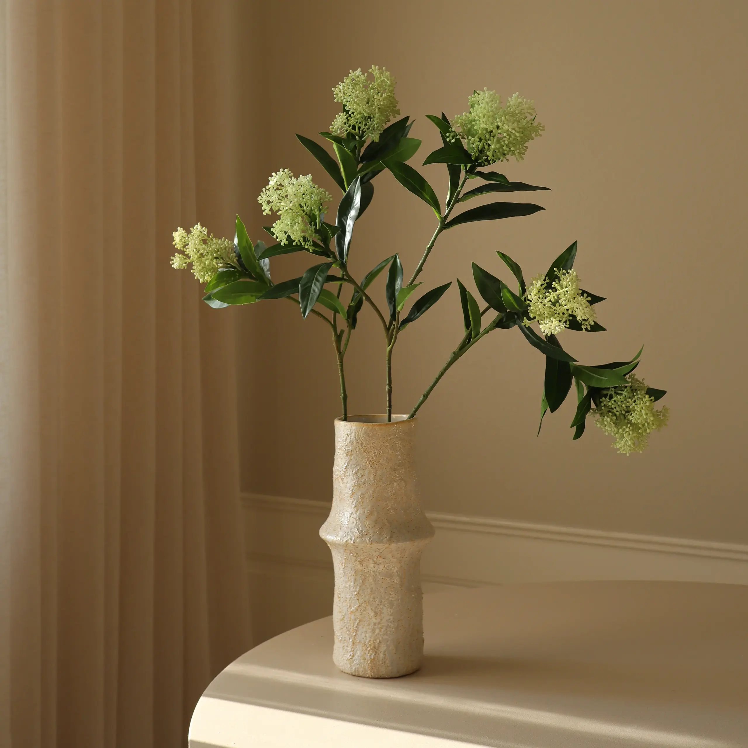 Botané - Artificial flowers - Flower stems - Light Green Skimmia Berry Branch