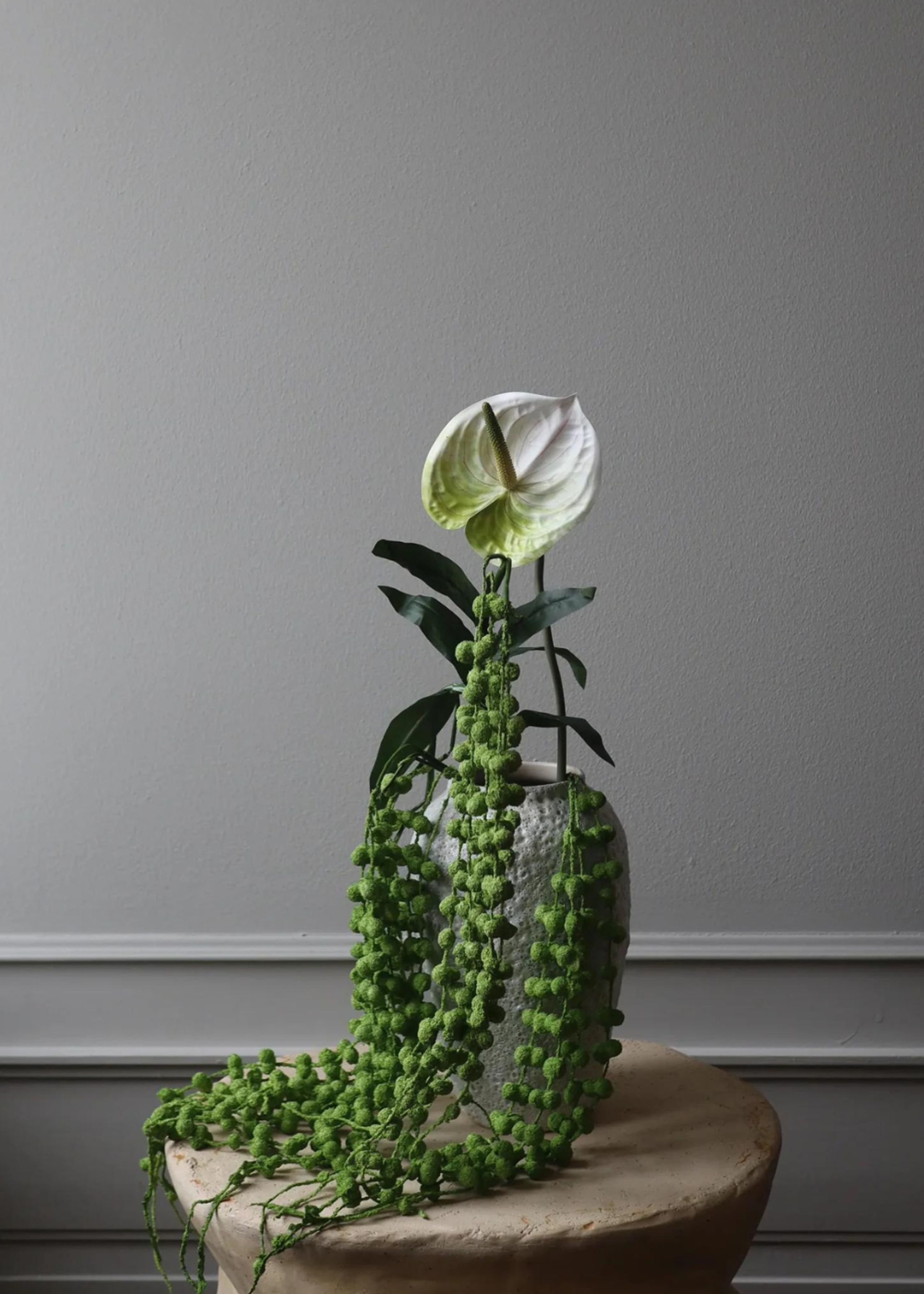 Botané - Kunstige blomster - Blomster stilke - Anthurium white