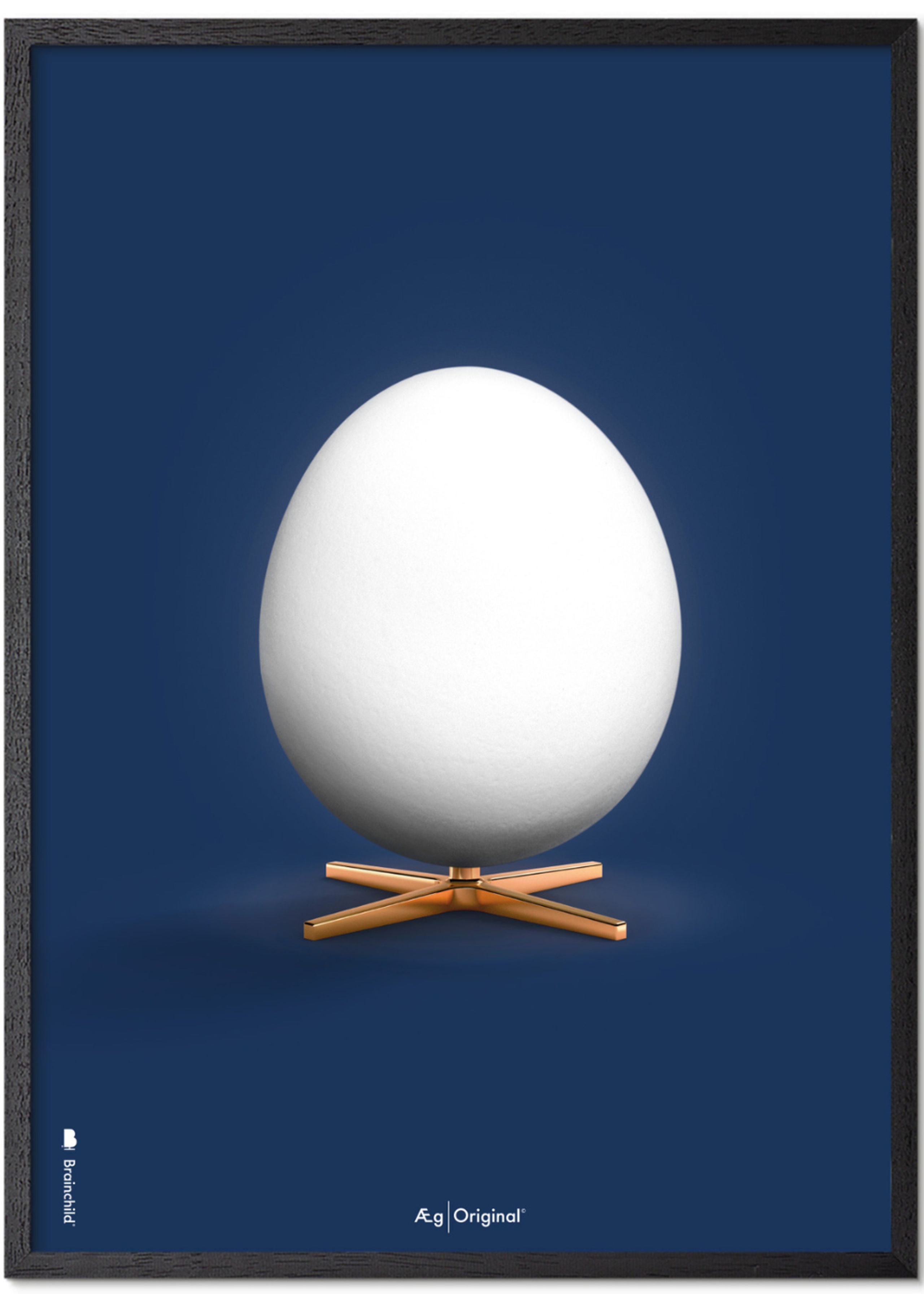 Brainchild - Poster - Brainchild - Poster - Classic - Dark blue - Egg - Frame in black painted oak