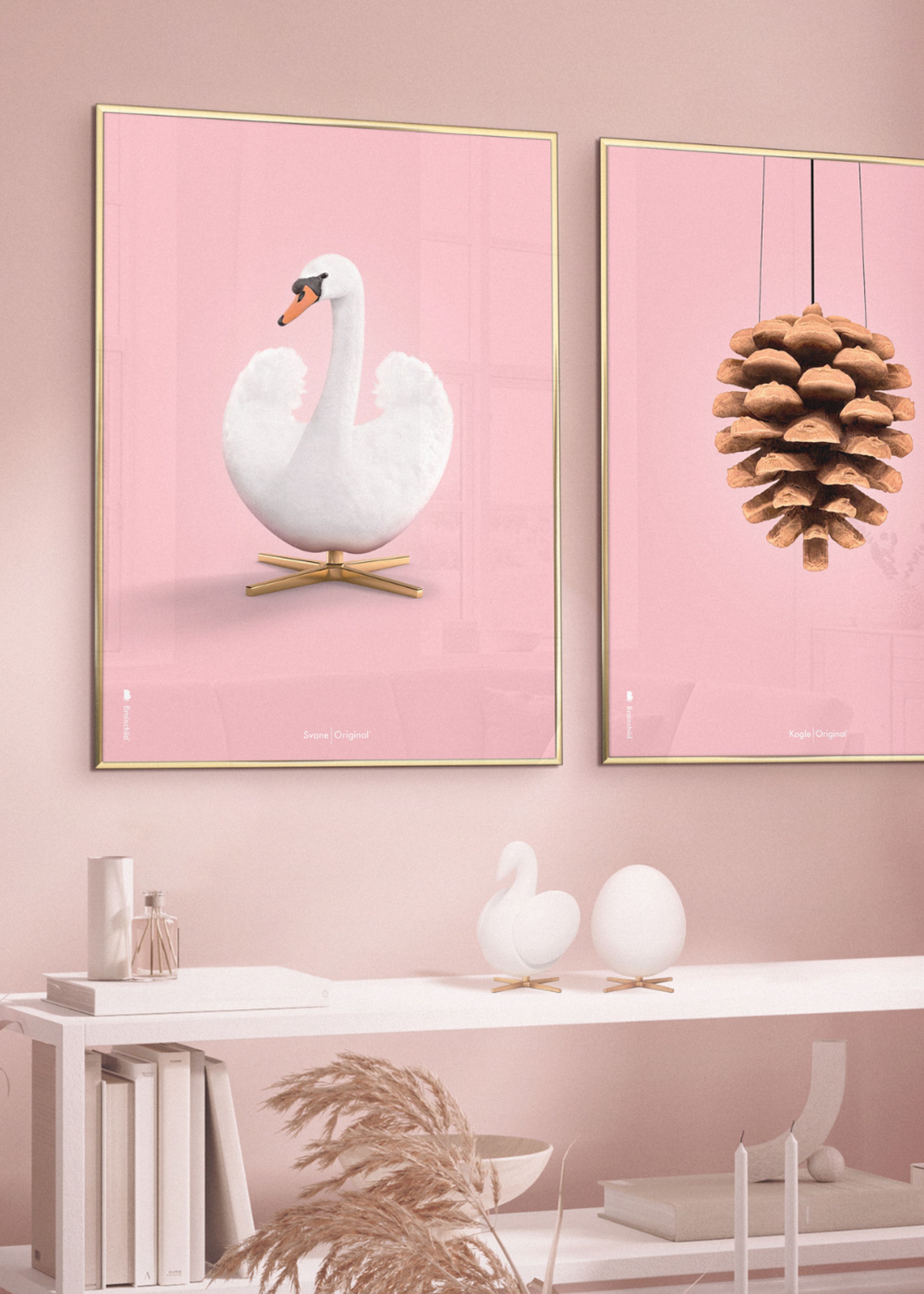 Brainchild - Poster - Classic Swan Poster - Rose - Brass