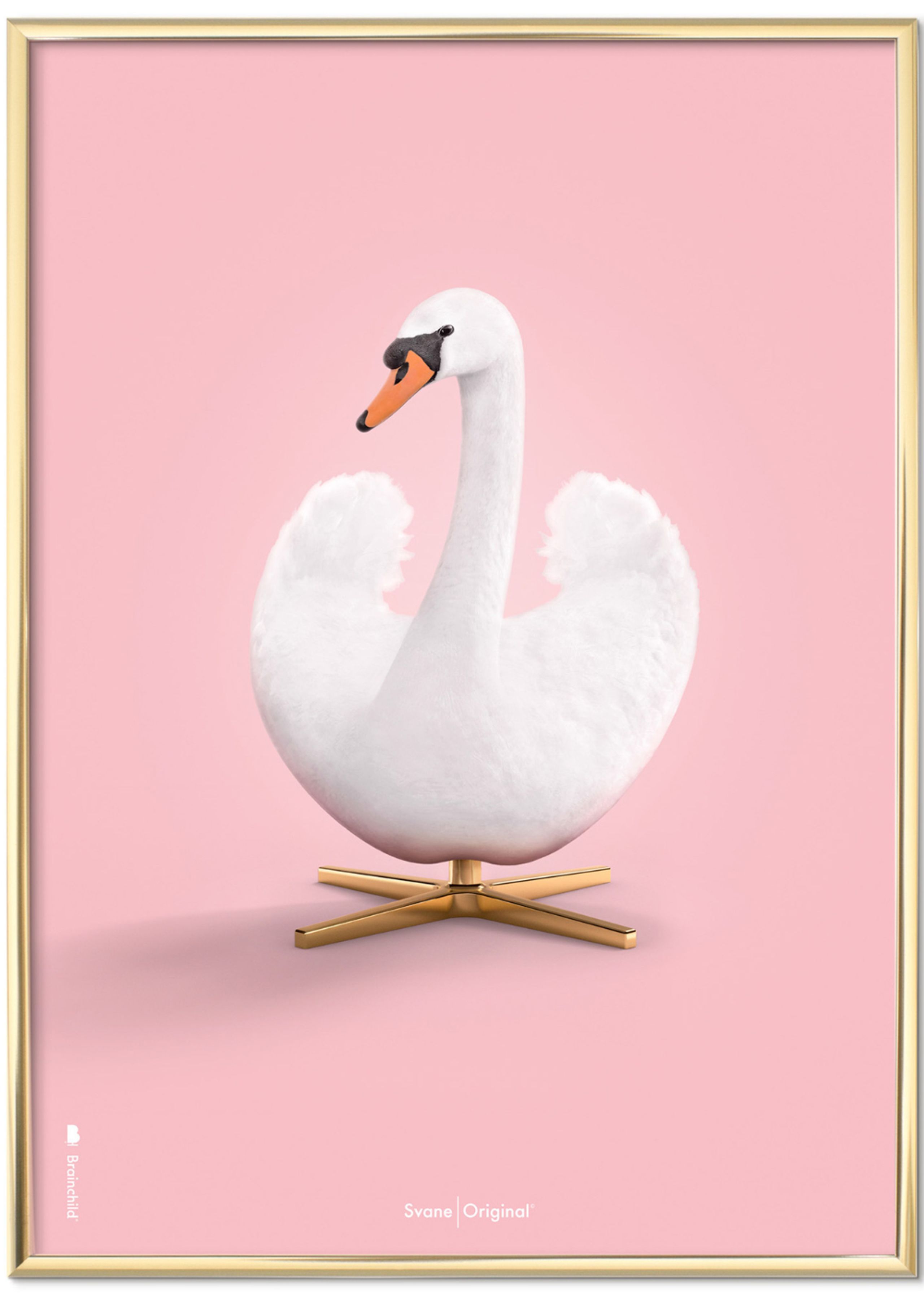 Brainchild - Poster - Classic Swan Poster - Rose - Brass