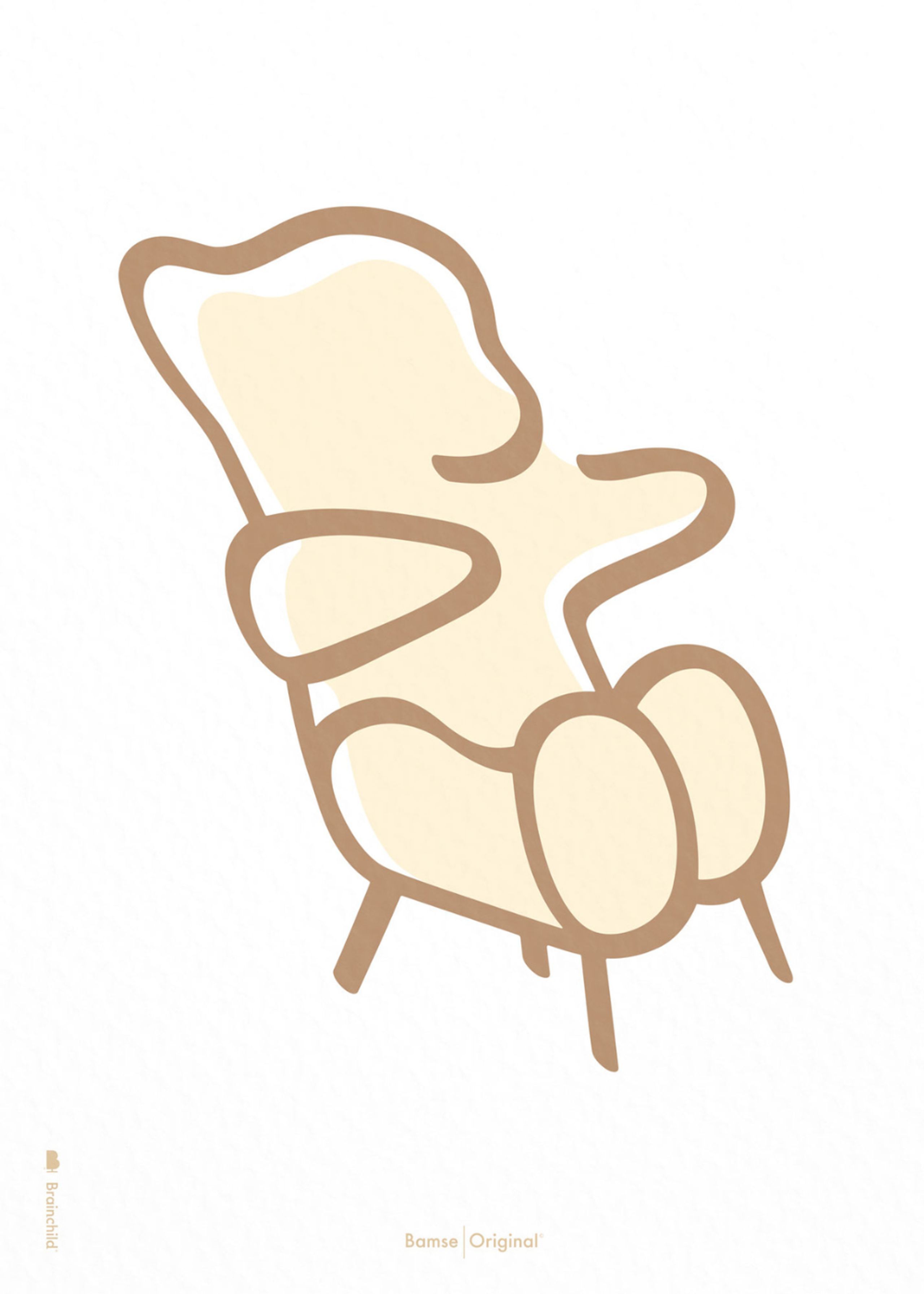 Brainchild - Poster - Line Teddy Poster - White - No Frame