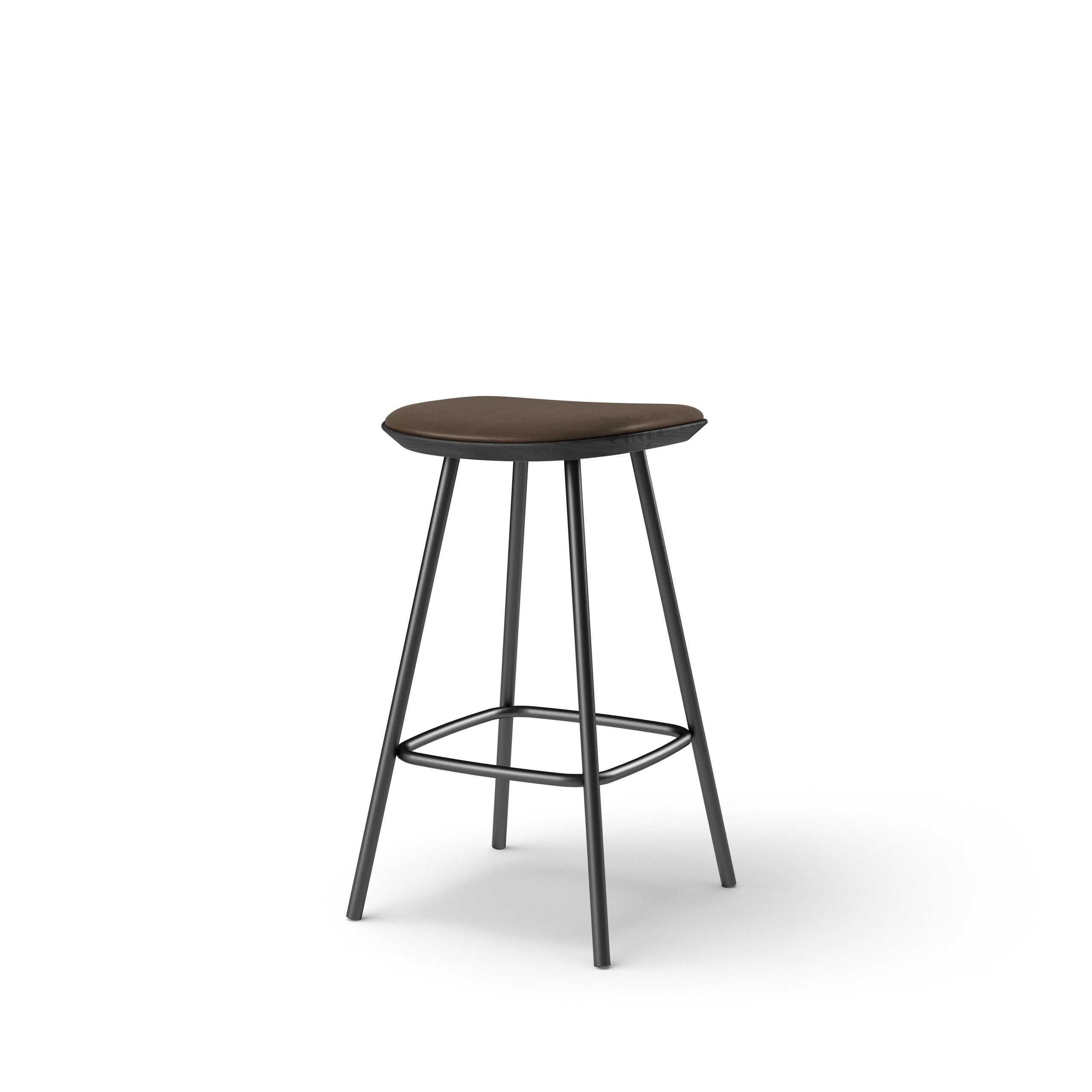 Brdr. Krüger - Taburete de bar - Pauline Barstol 65 cm med sort metalstel - Spectrum, Cinnamon Læder - 30146