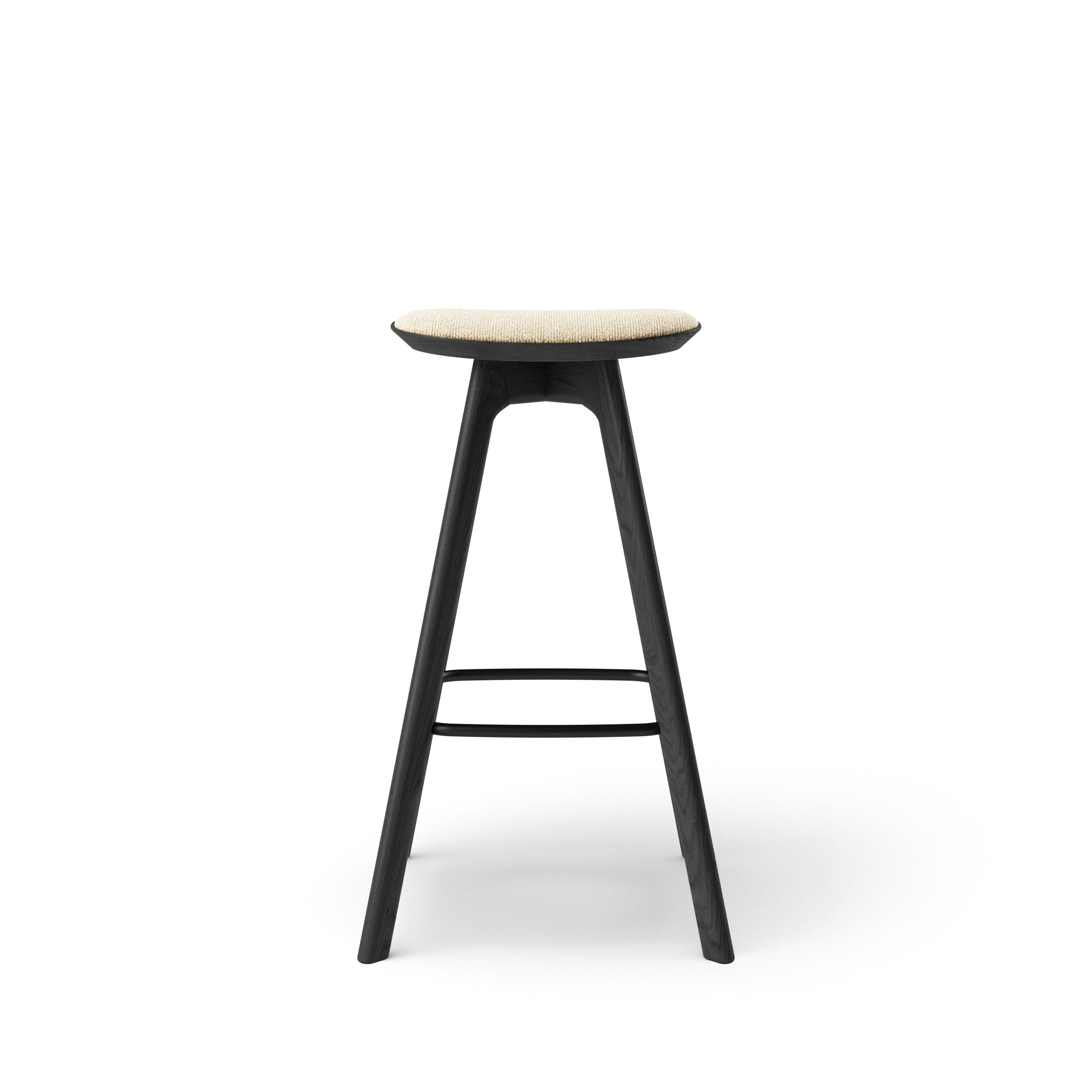 Brdr. Krüger - Banco de bar - Pauline Barstol 75 cm - Eg Sortmalet - Moss, Cream Tekstil - 0019