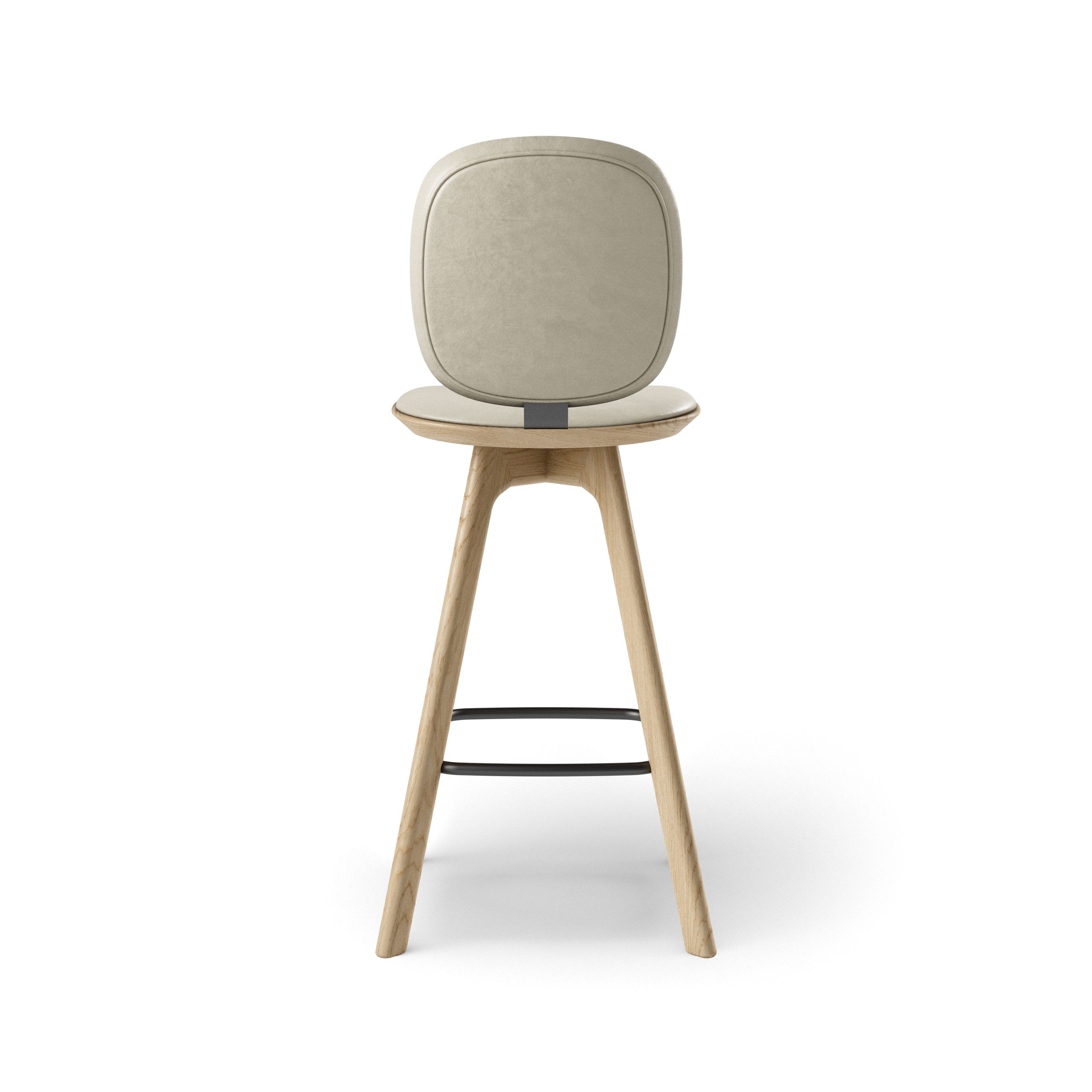 Brdr. Krüger - Taburete de bar - Pauline Comfort - - Spectrum, Oyster Læder - 30157