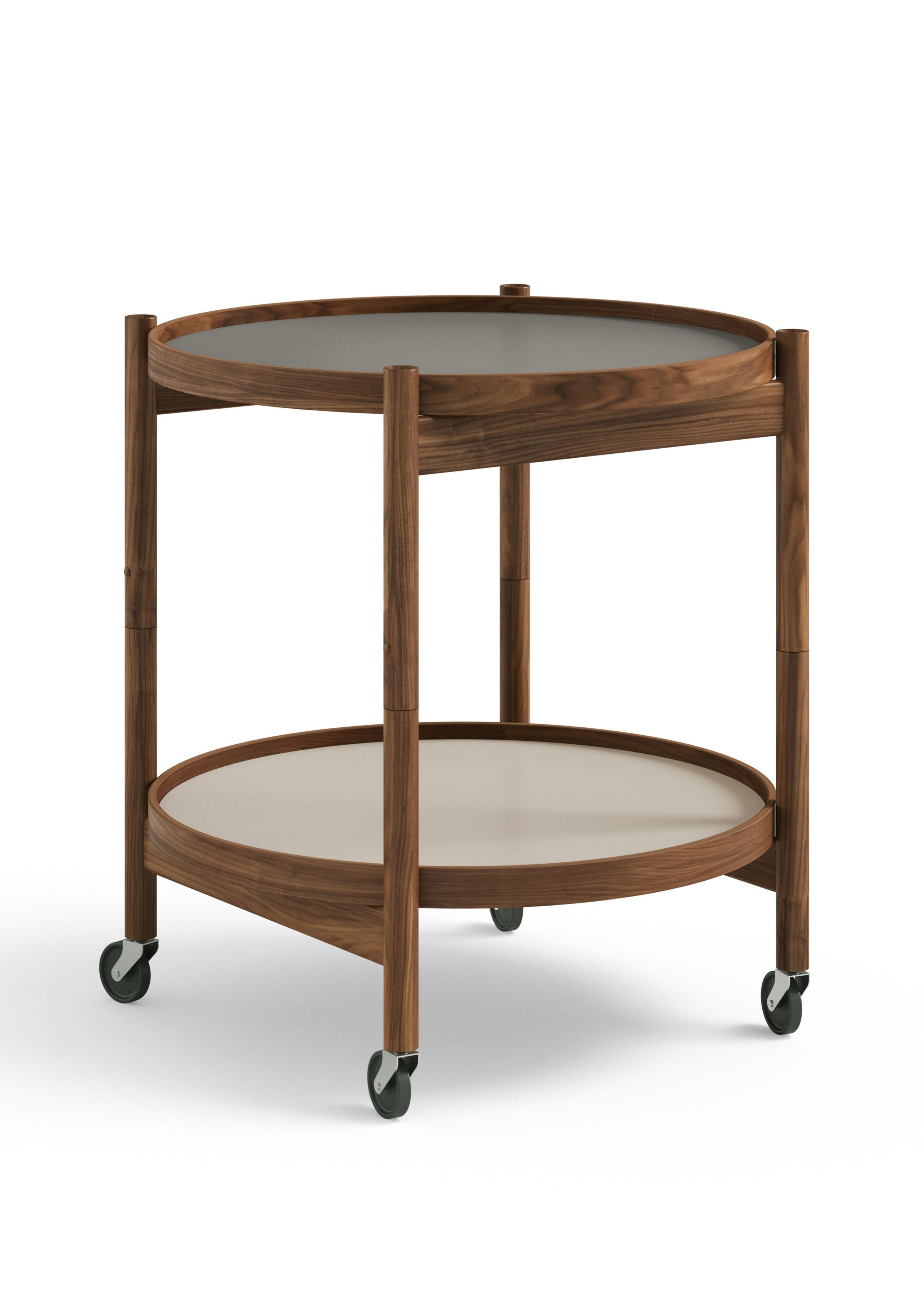 Brdr. Krüger - Table - Bølling Tray Table 50 / Oiled Walnut - STONE - Light Grey/Dark Grey