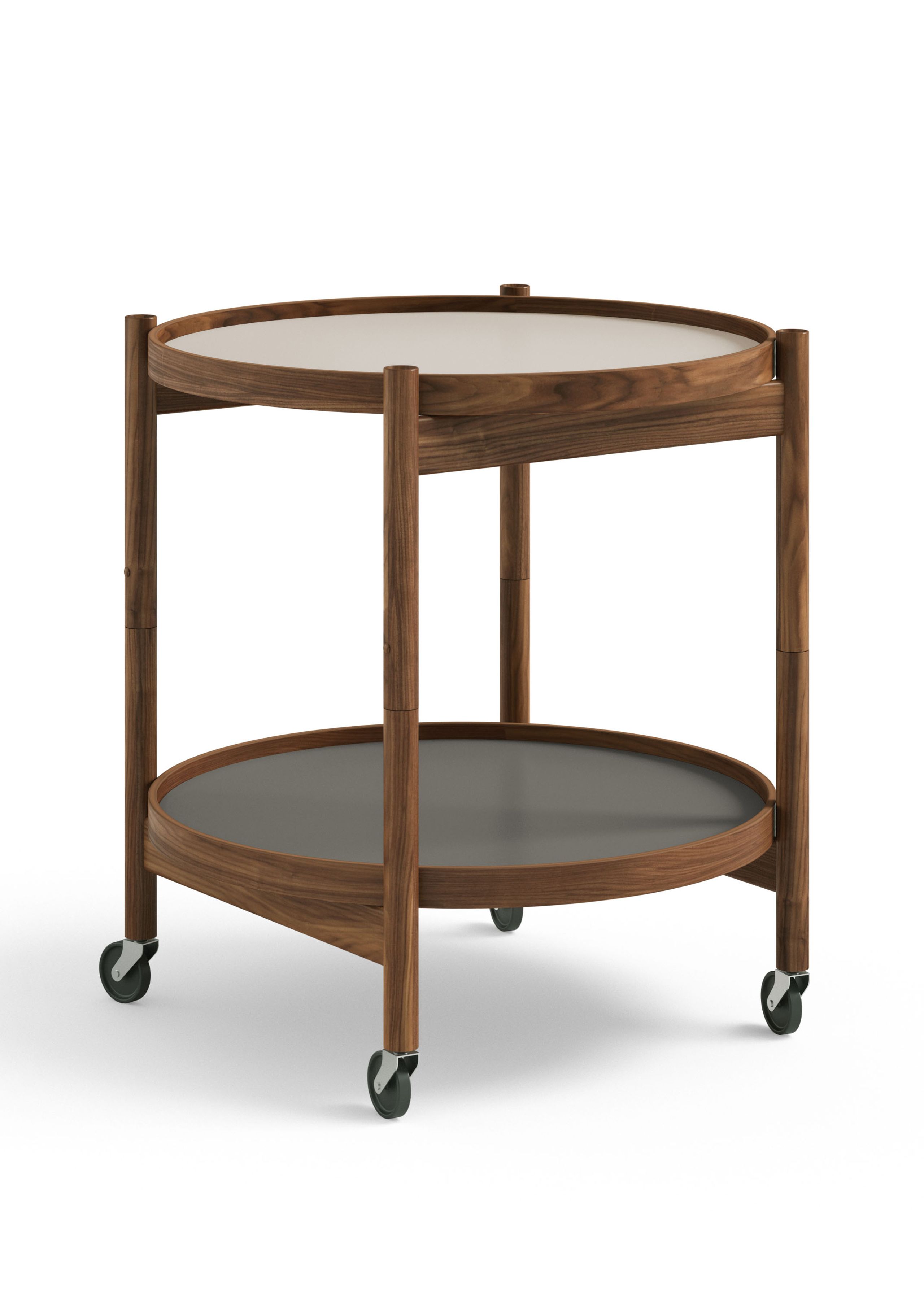Brdr. Krüger - Table - Bølling Tray Table 50 / Oiled Walnut - STONE - Light Grey/Dark Grey