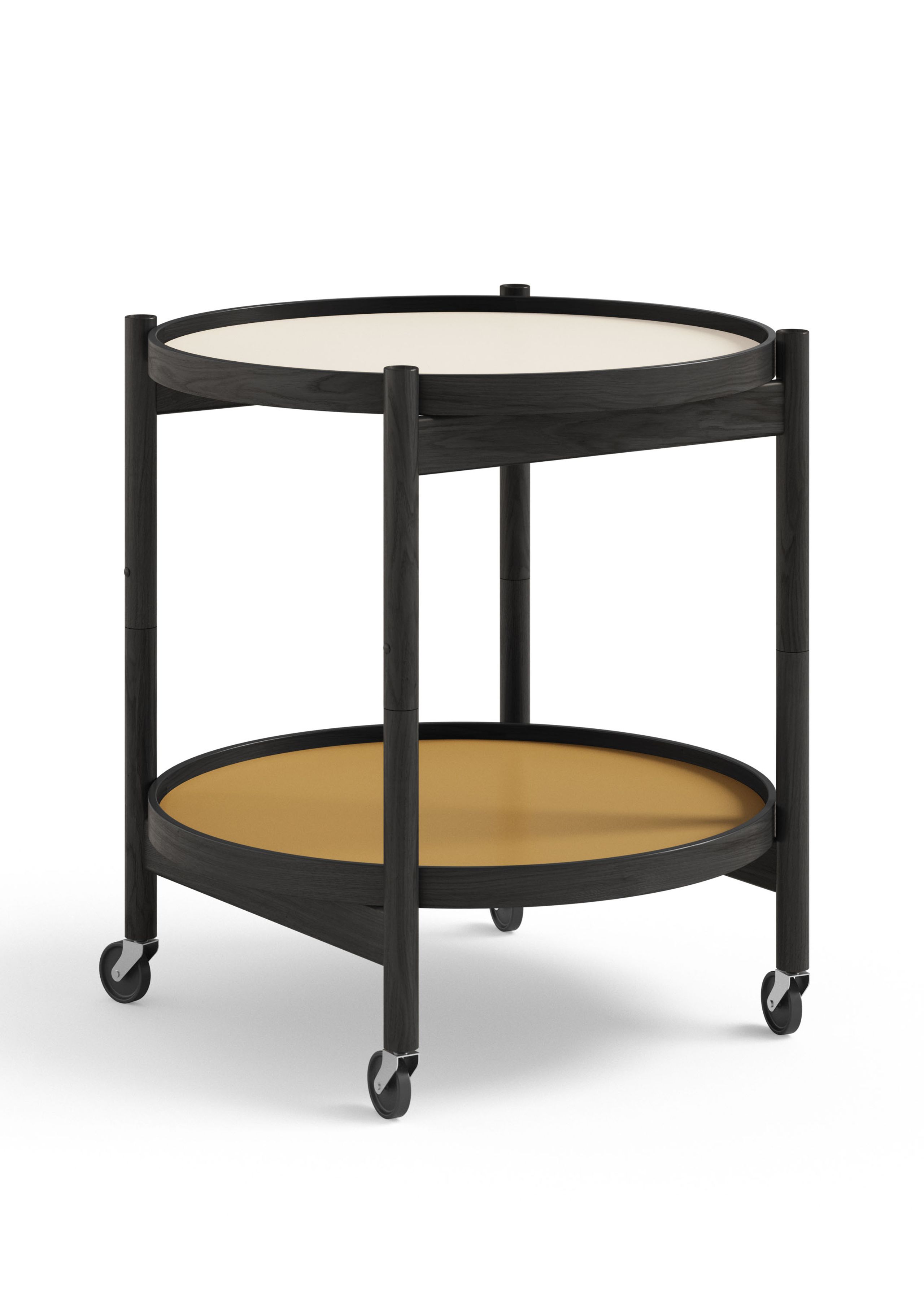 Brdr. Krüger - Conseil d'administration - Bølling Tray Table 50 / Black Stained Oak - SUNNY - Yellow/Cream