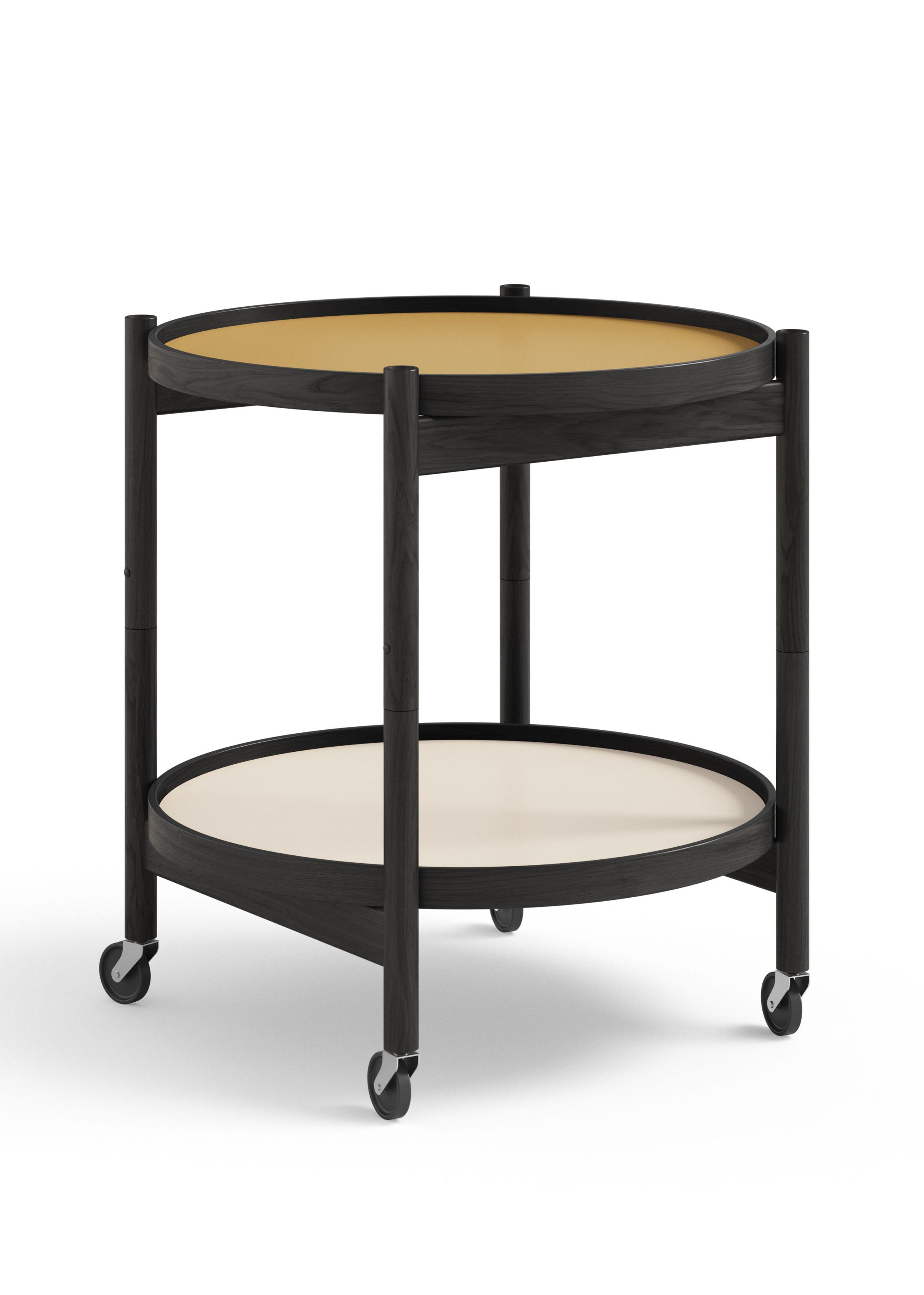 Brdr. Krüger - Conseil d'administration - Bølling Tray Table 50 / Black Stained Oak - SUNNY - Yellow/Cream