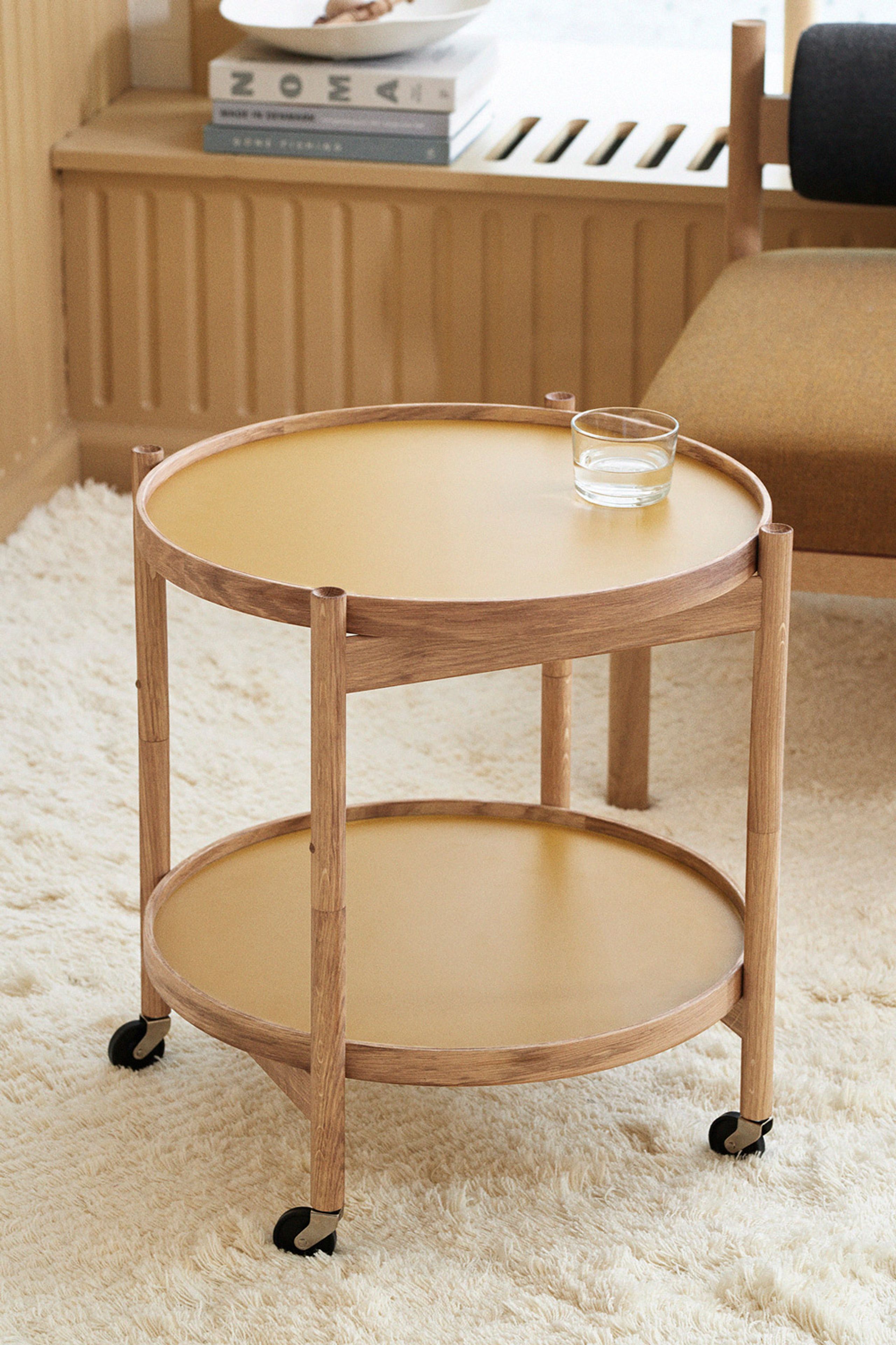 Brdr. Krüger - Junta - Bølling Tray Table 60 / Oiled Oak - CLAY - Cognac/Black