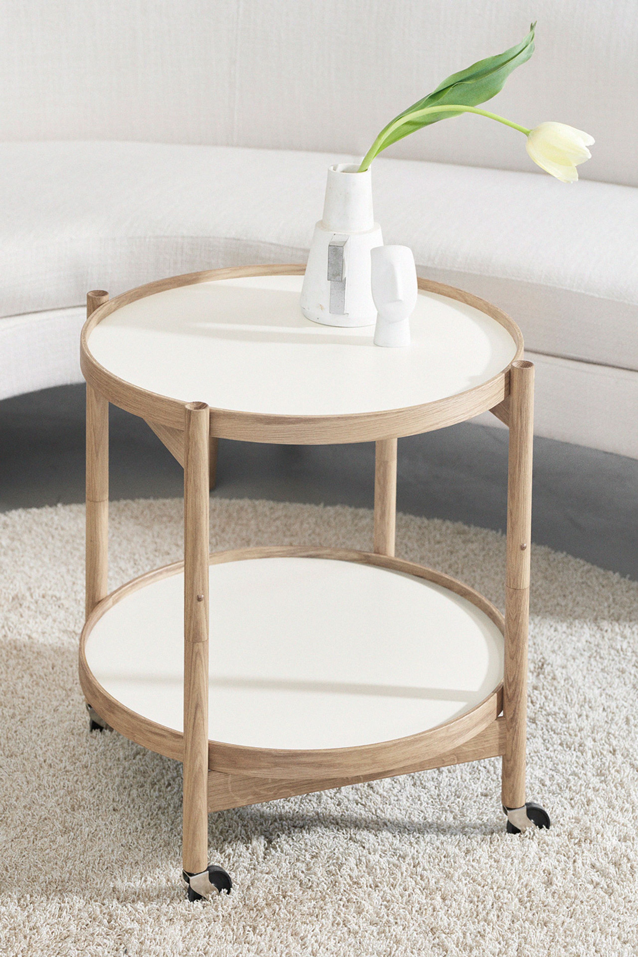 Brdr. Krüger - Conseil d'administration - Bølling Tray Table 60 / Fumed Oak - BASE - White/Black