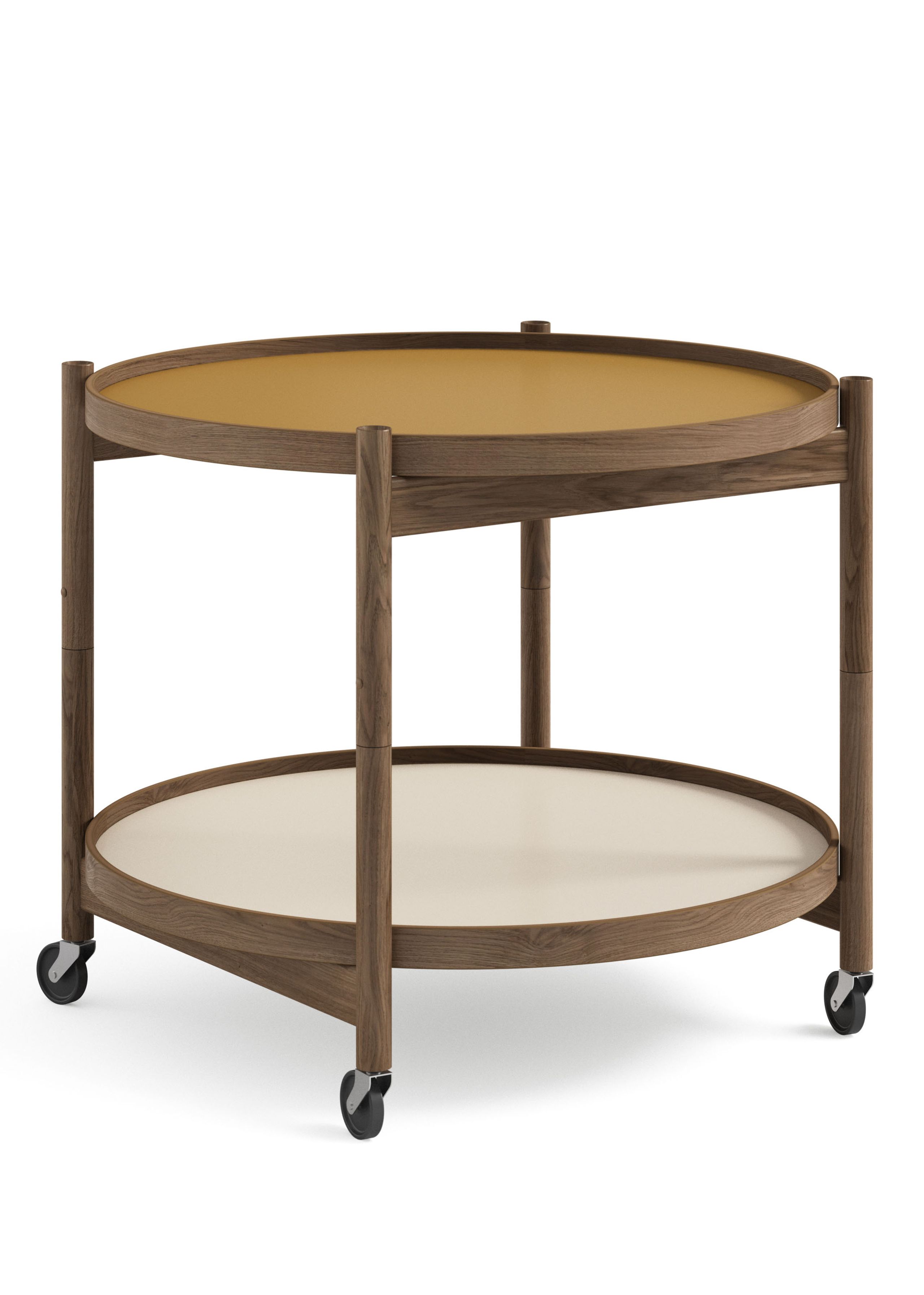 Brdr. Krüger - Consiglio - Bølling Tray Table 60 / Fumed Oak - SUNNY - Yellow/Cream