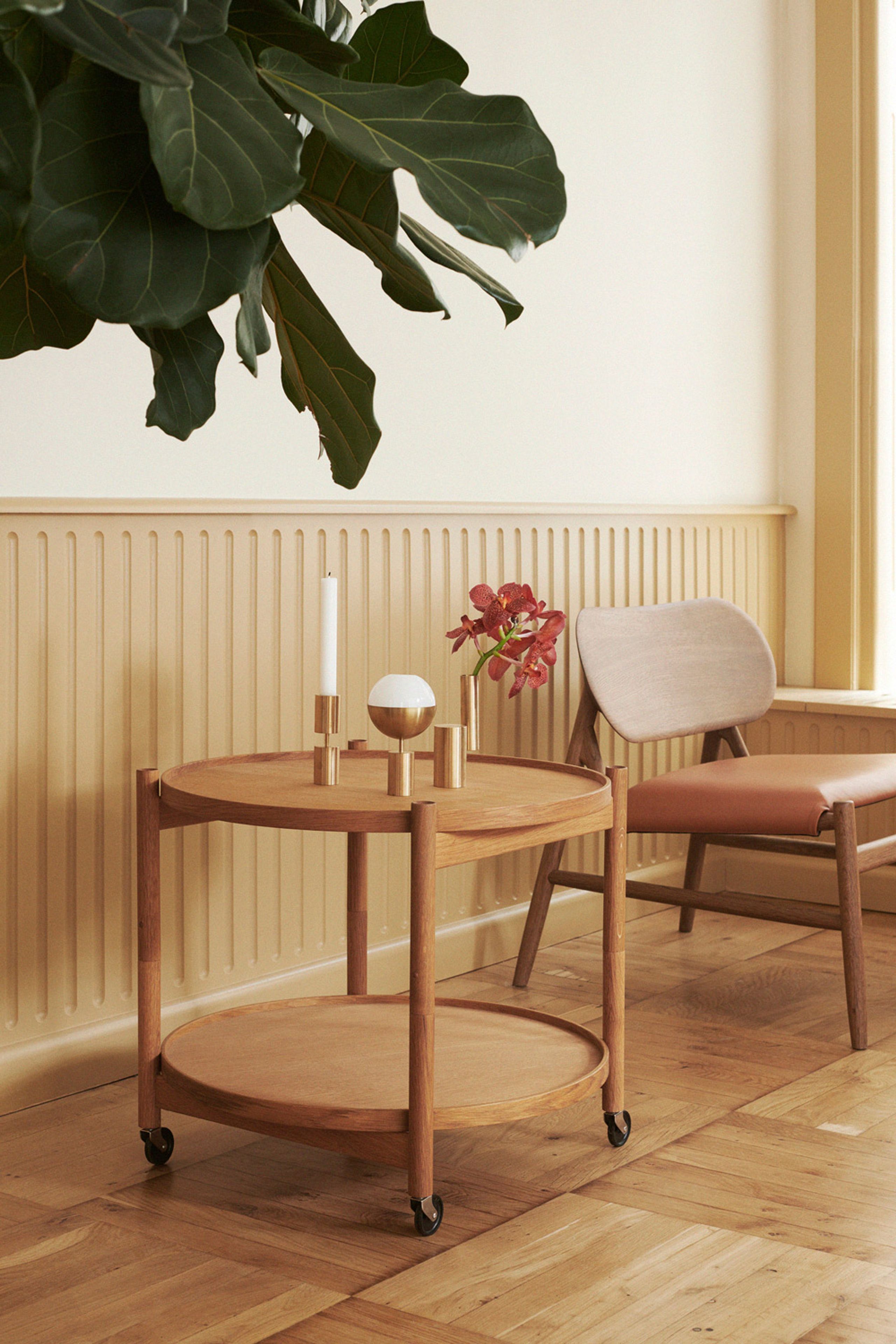 Brdr. Krüger - Consiglio - Bølling Tray Table 60 / Fumed Oak - SUNNY - Yellow/Cream