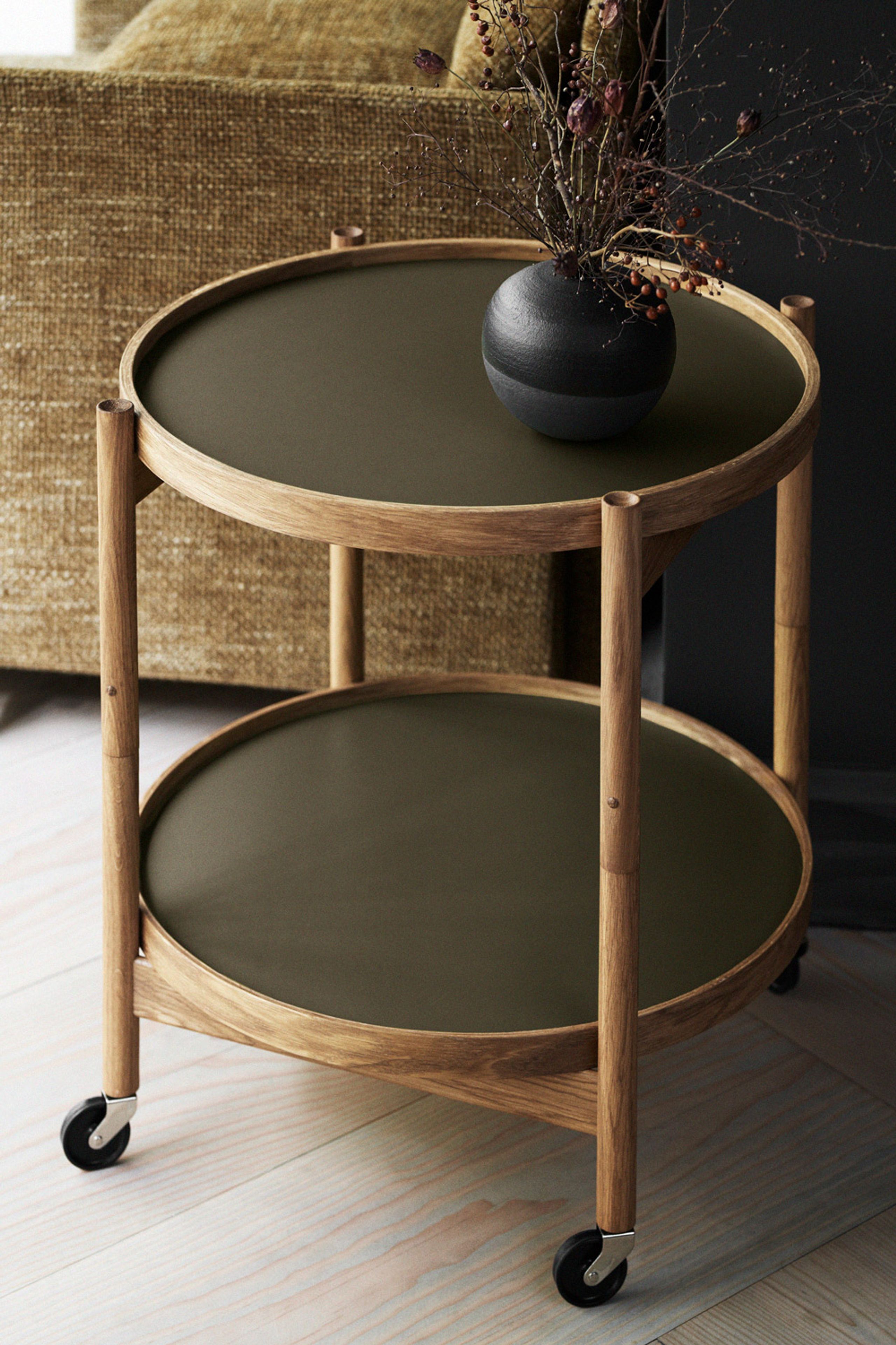 Brdr. Krüger - Conseil d'administration - Bølling Tray Table 60 / Black Stained Oak - EARTH - Beige/Brown