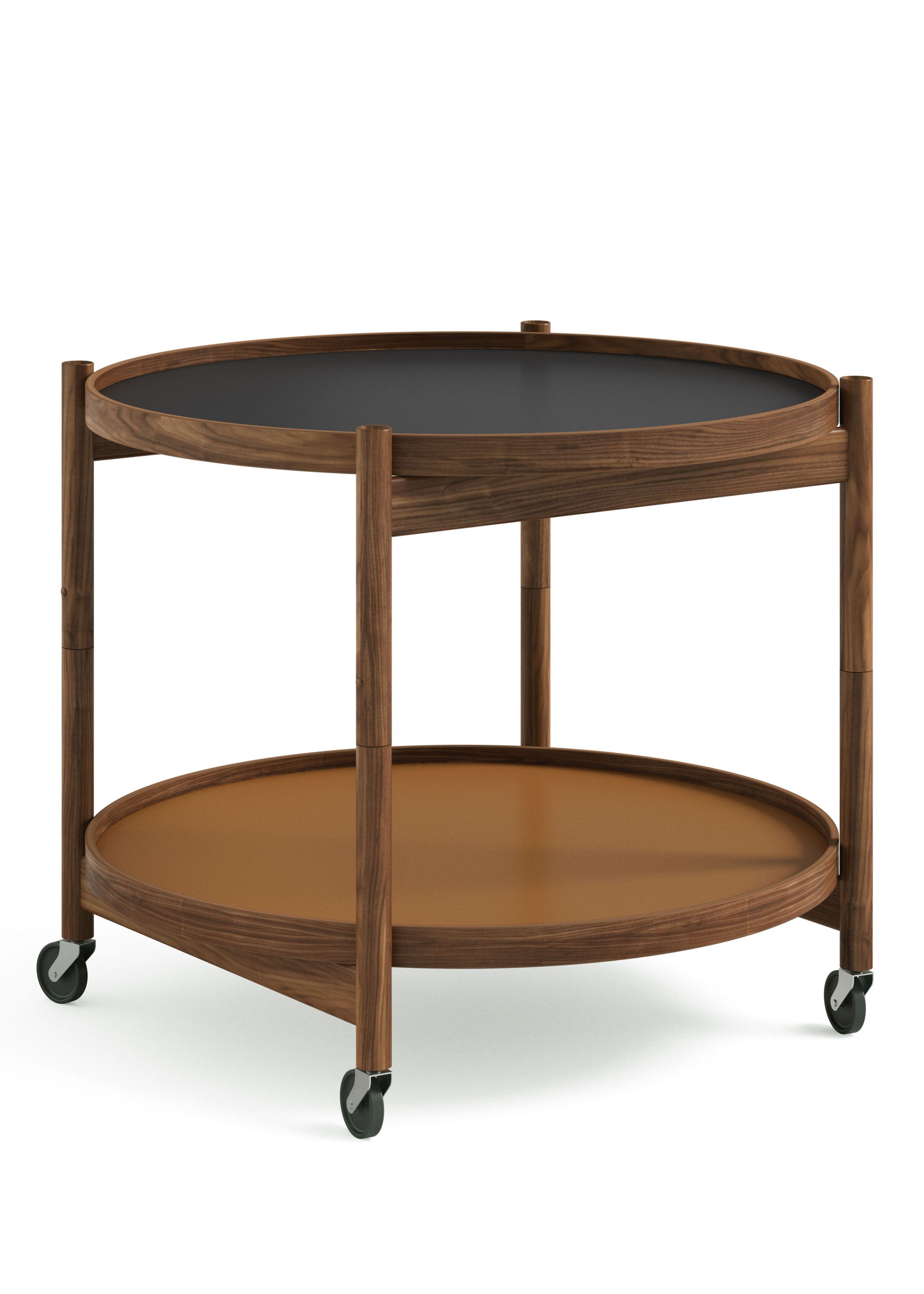 Brdr. Krüger - Table à plateaux - Bølling Tray Table 60 / Oiled Walnut - CLAY - Cognac/Black