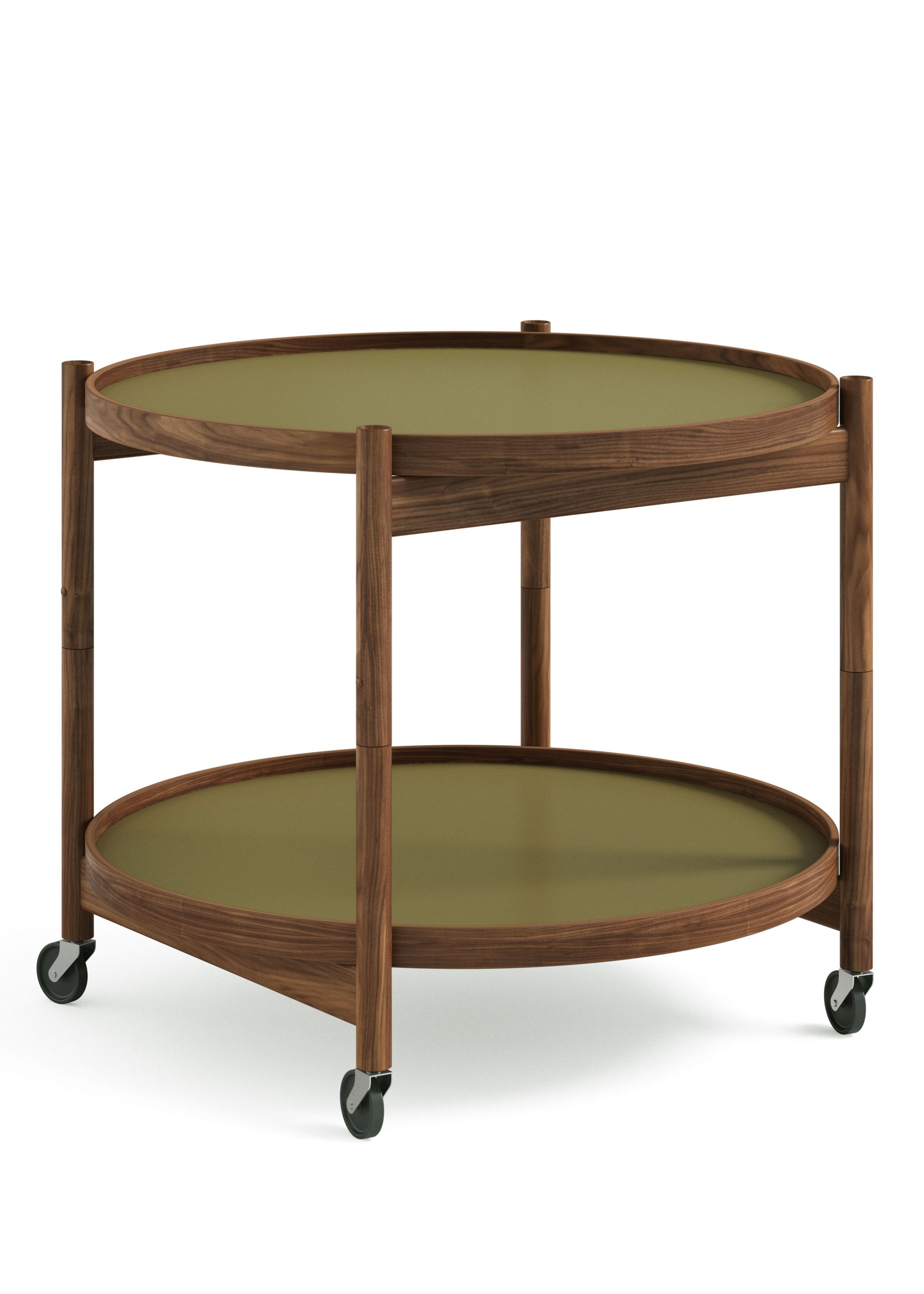 Brdr. Krüger - Table - Bølling Tray Table 60 / Oiled Walnut - LEAF - Light Green/Dark Green