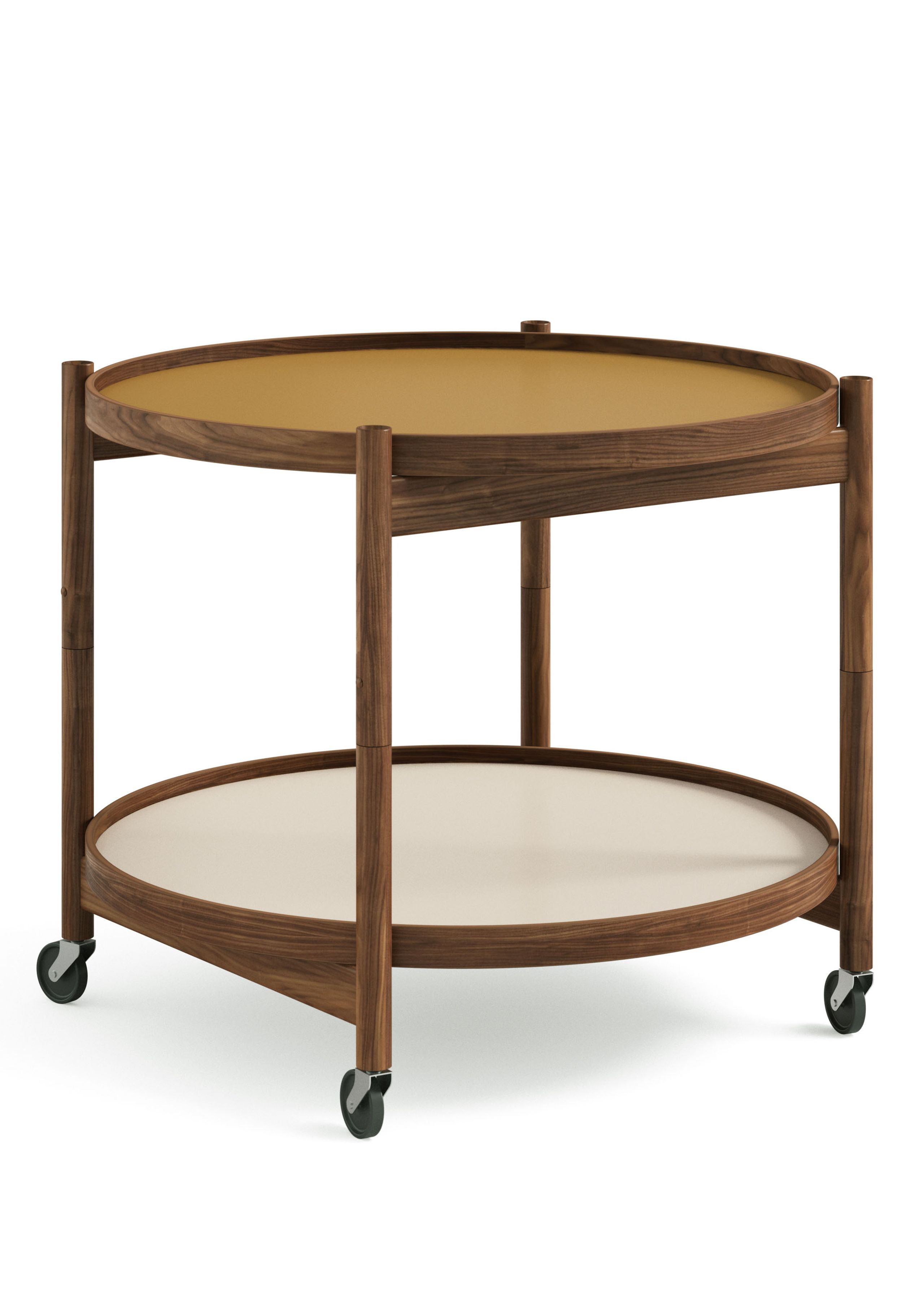 Brdr. Krüger - Stolik na tacę - Bølling Tray Table 60 / Oiled Walnut - SUNNY - Yellow/Cream