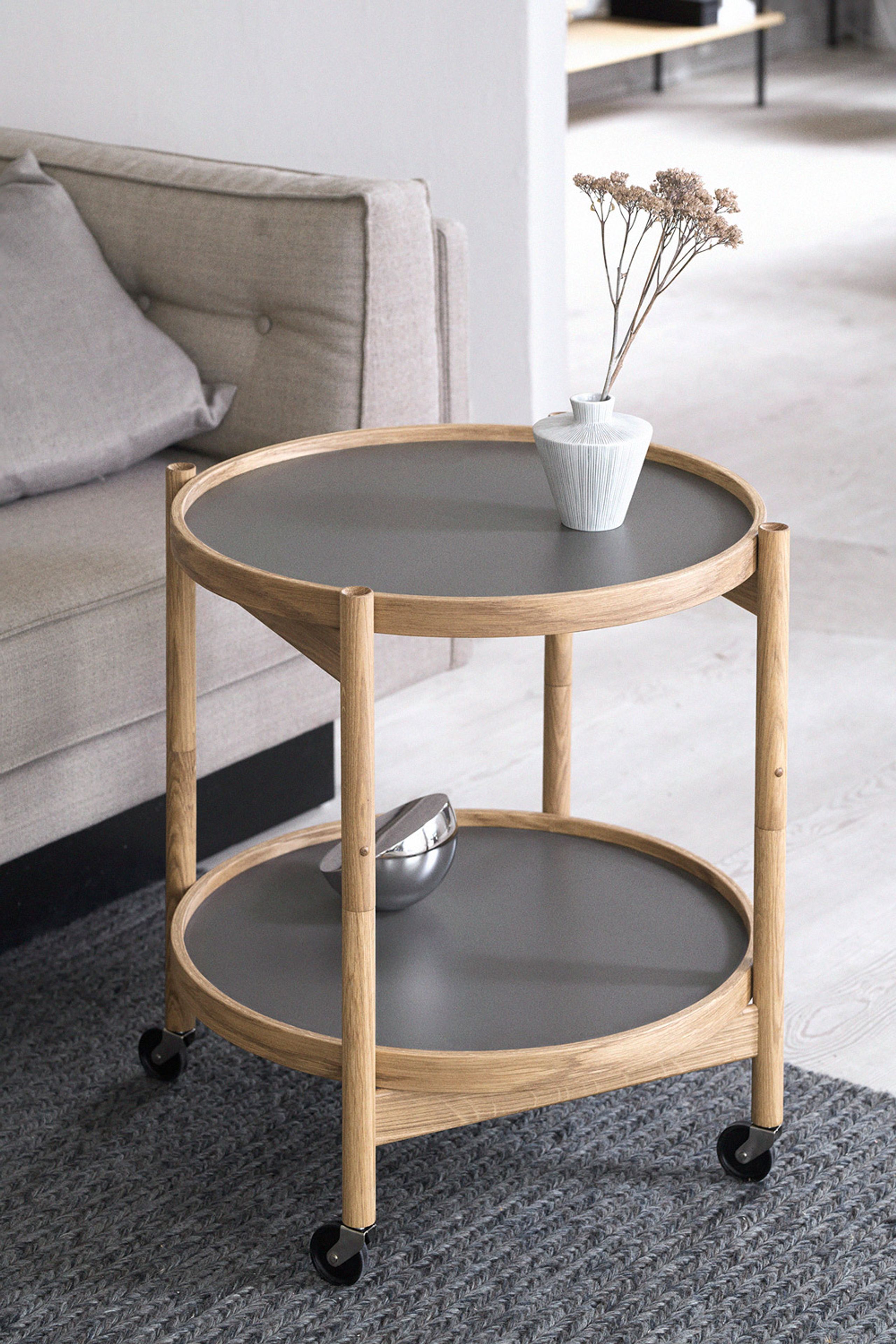 Brdr. Krüger - Stolik na tacę - Bølling Tray Table 60 / Oiled Walnut - SUNNY - Yellow/Cream