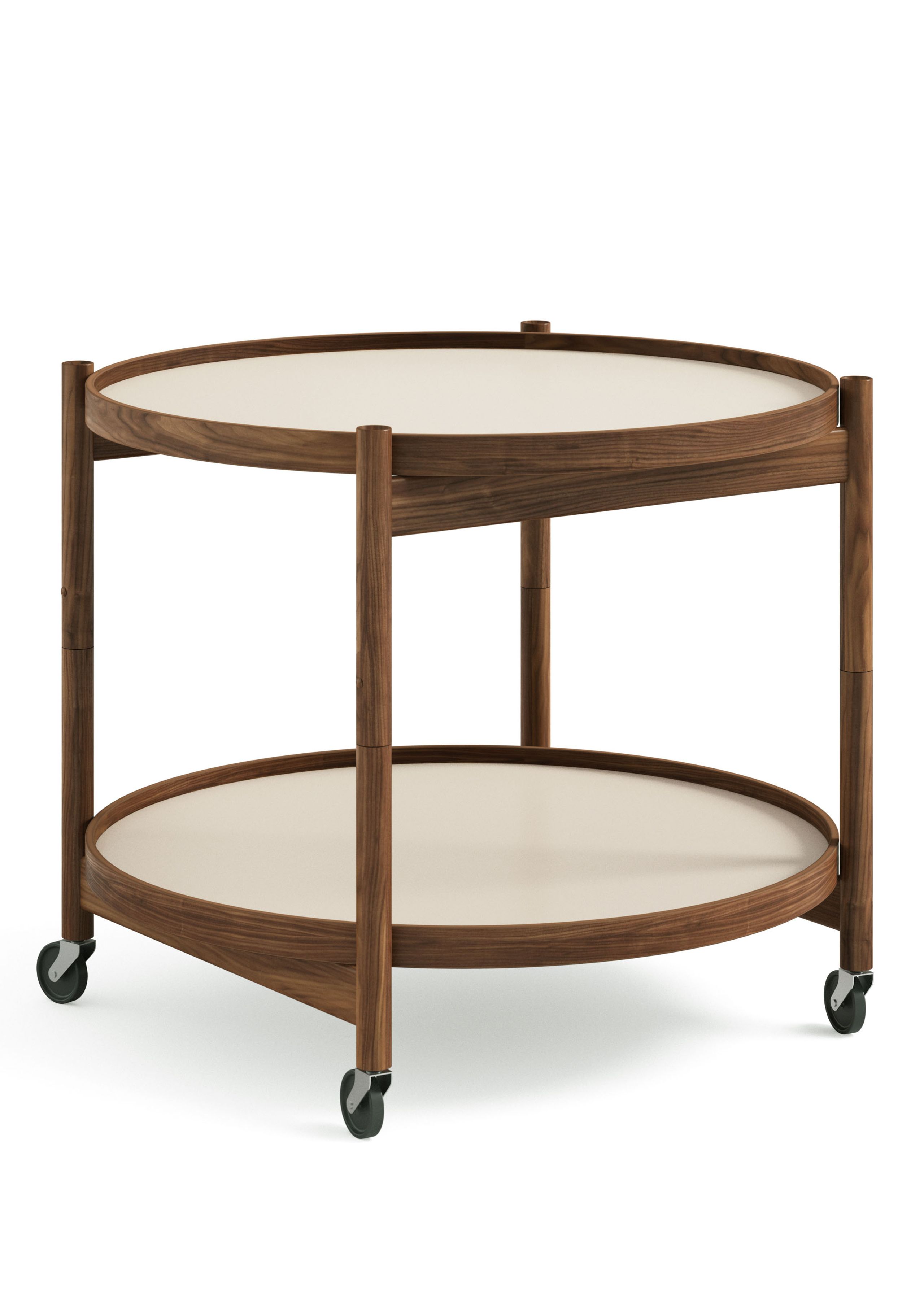 Brdr. Krüger - Stolik na tacę - Bølling Tray Table 60 / Oiled Walnut - SUNNY - Yellow/Cream