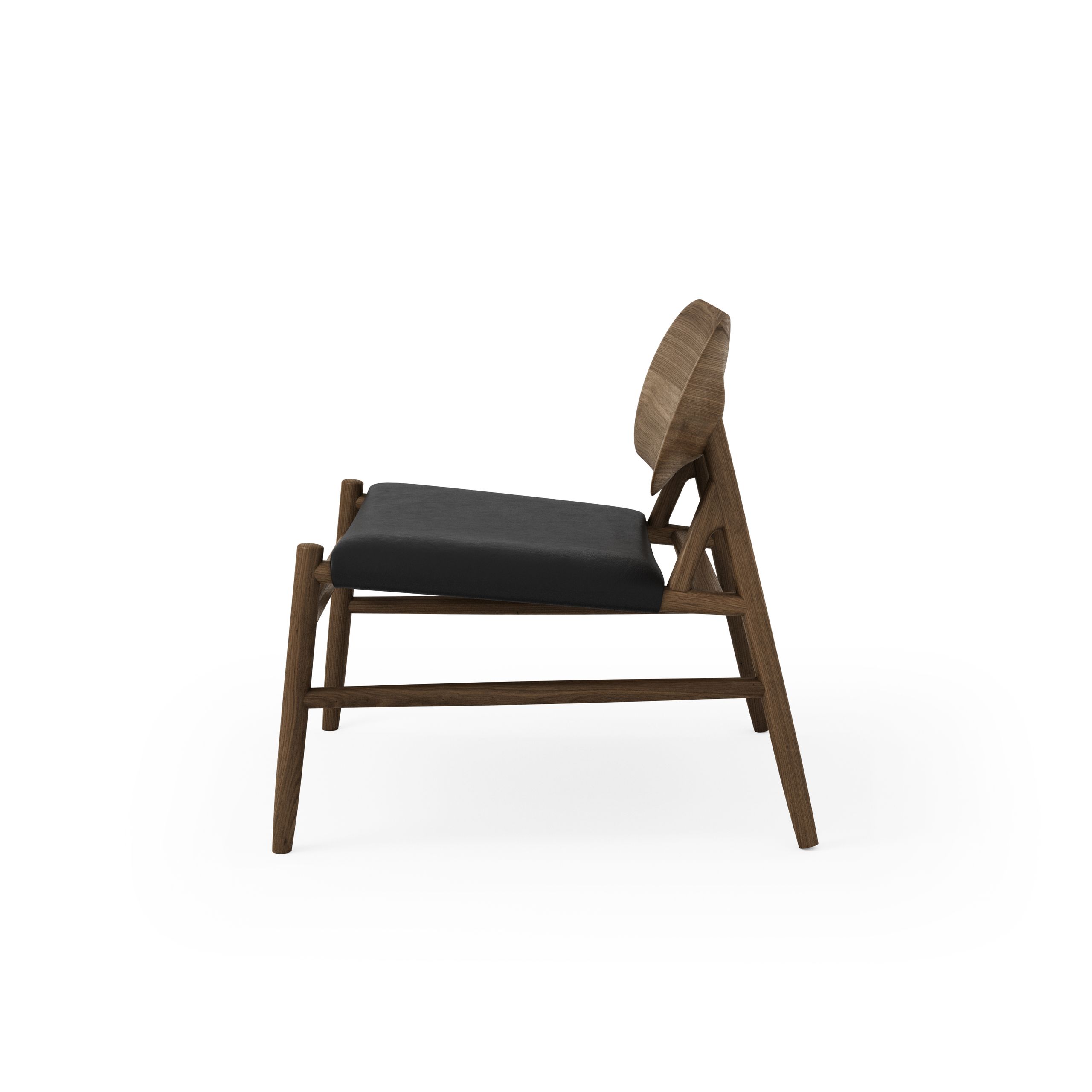 Brdr. Krüger - Křeslo do obývacího pokoje - Ferdinand Lounge Chair - Oak Smoked Oiled - Savanne, Black Læder - 30314